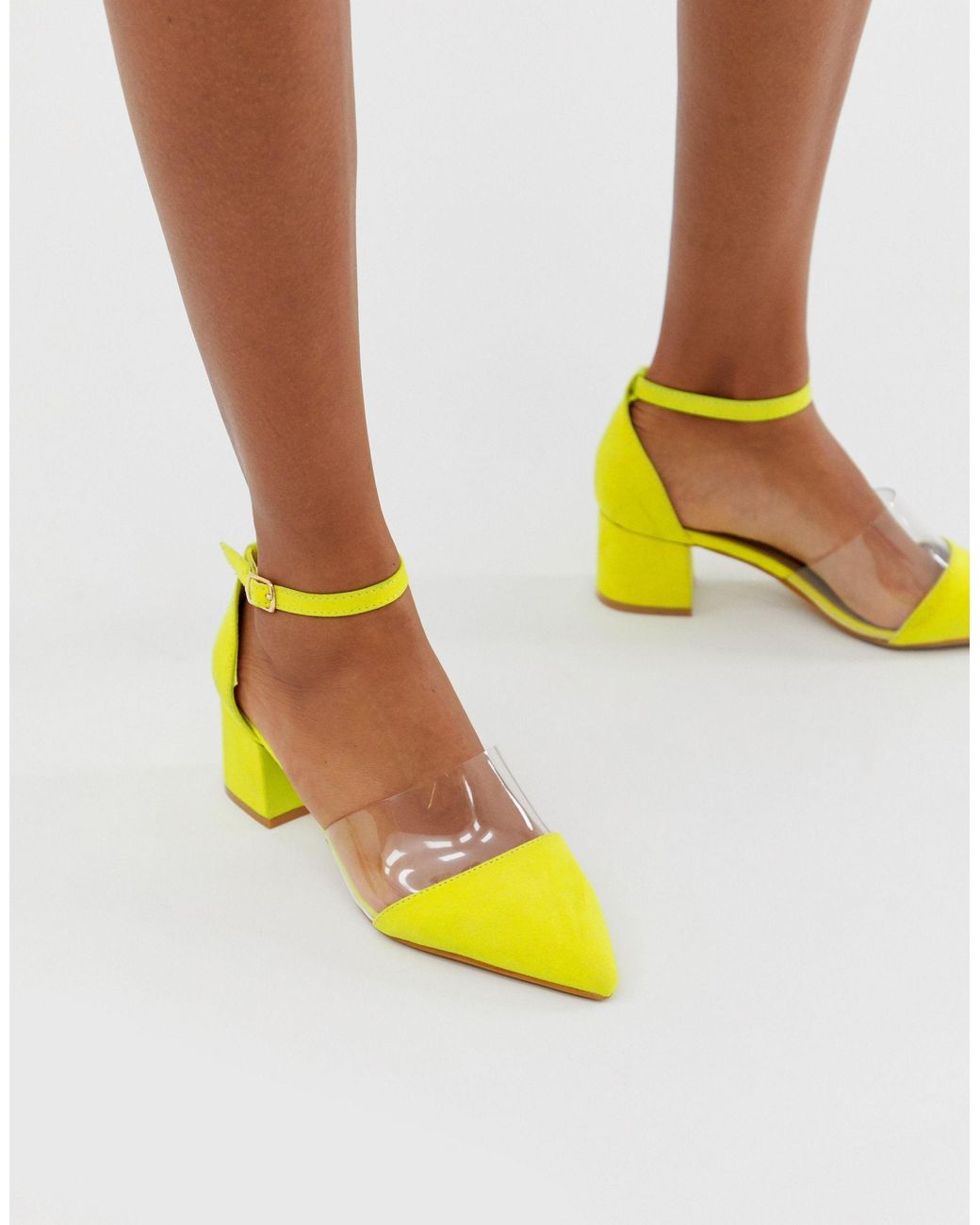 Wide Fit Transparent Pointed Heels in 