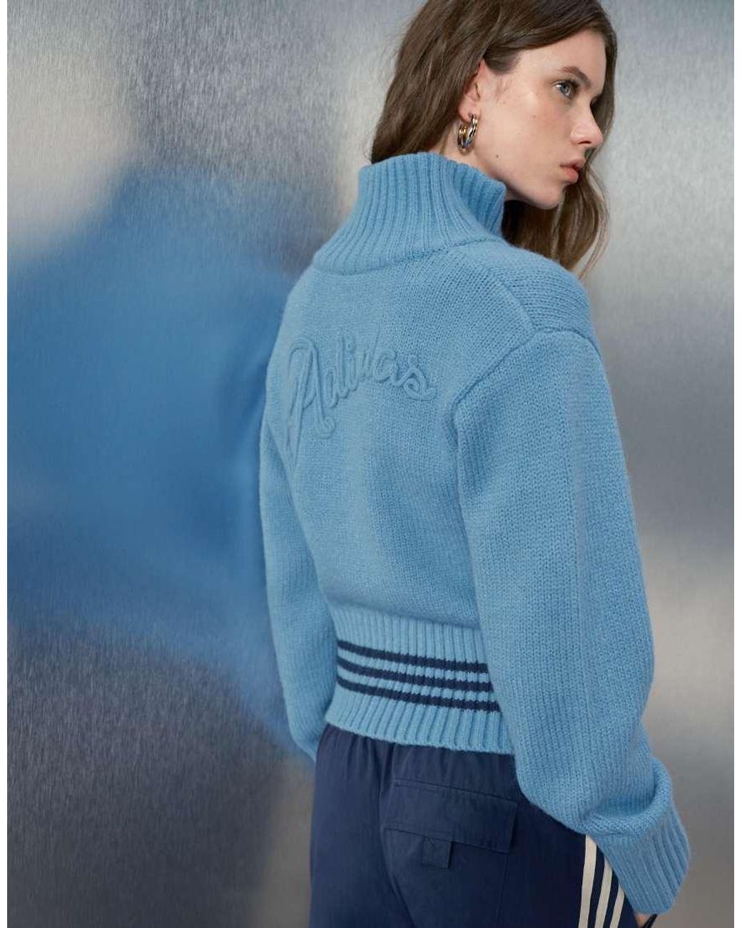 adidas Originals x ASOS Blue Regular Fit Track Jacket With Back Knitted Applique