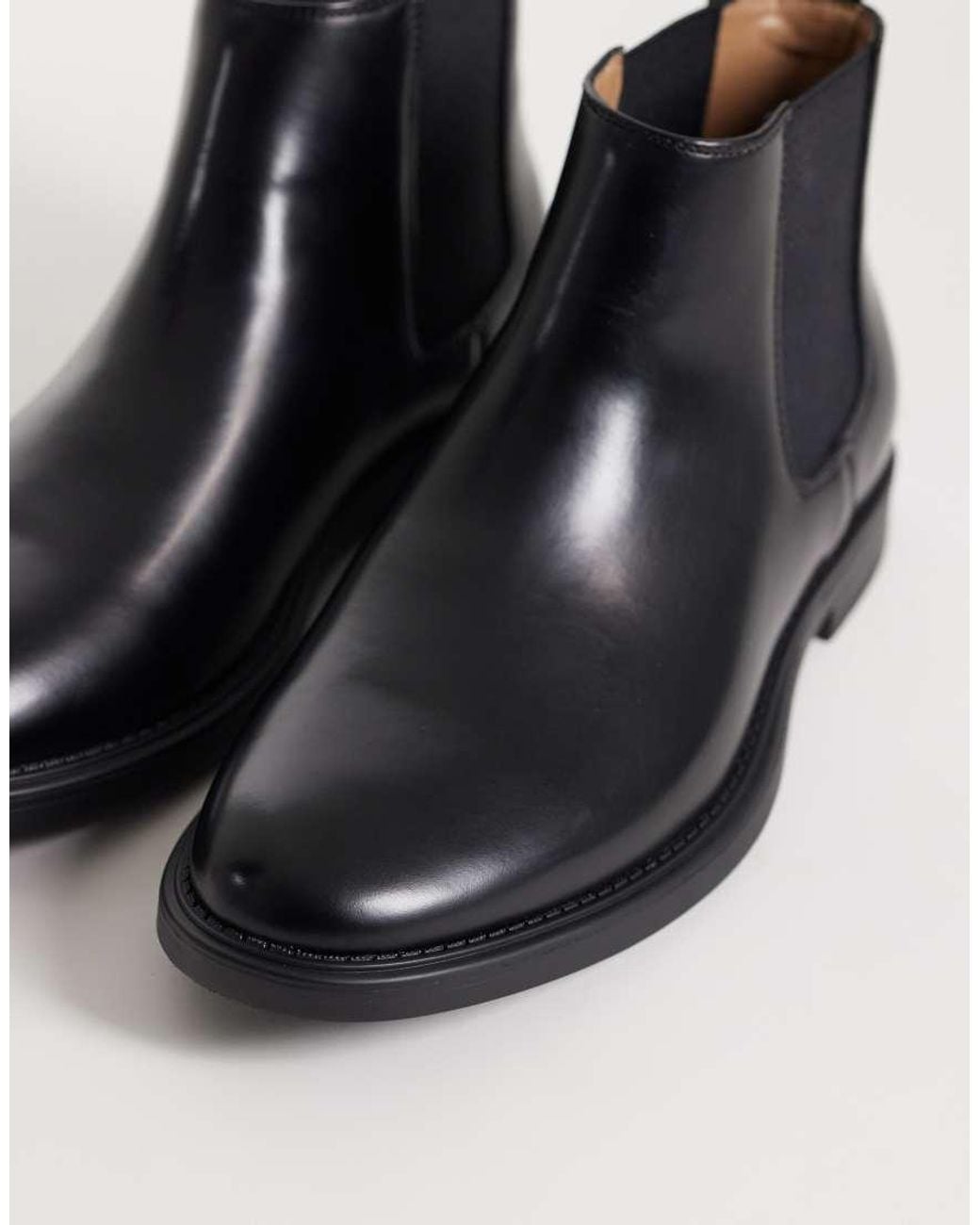 Mango Blue Faux Leather Chelsea Boot for men