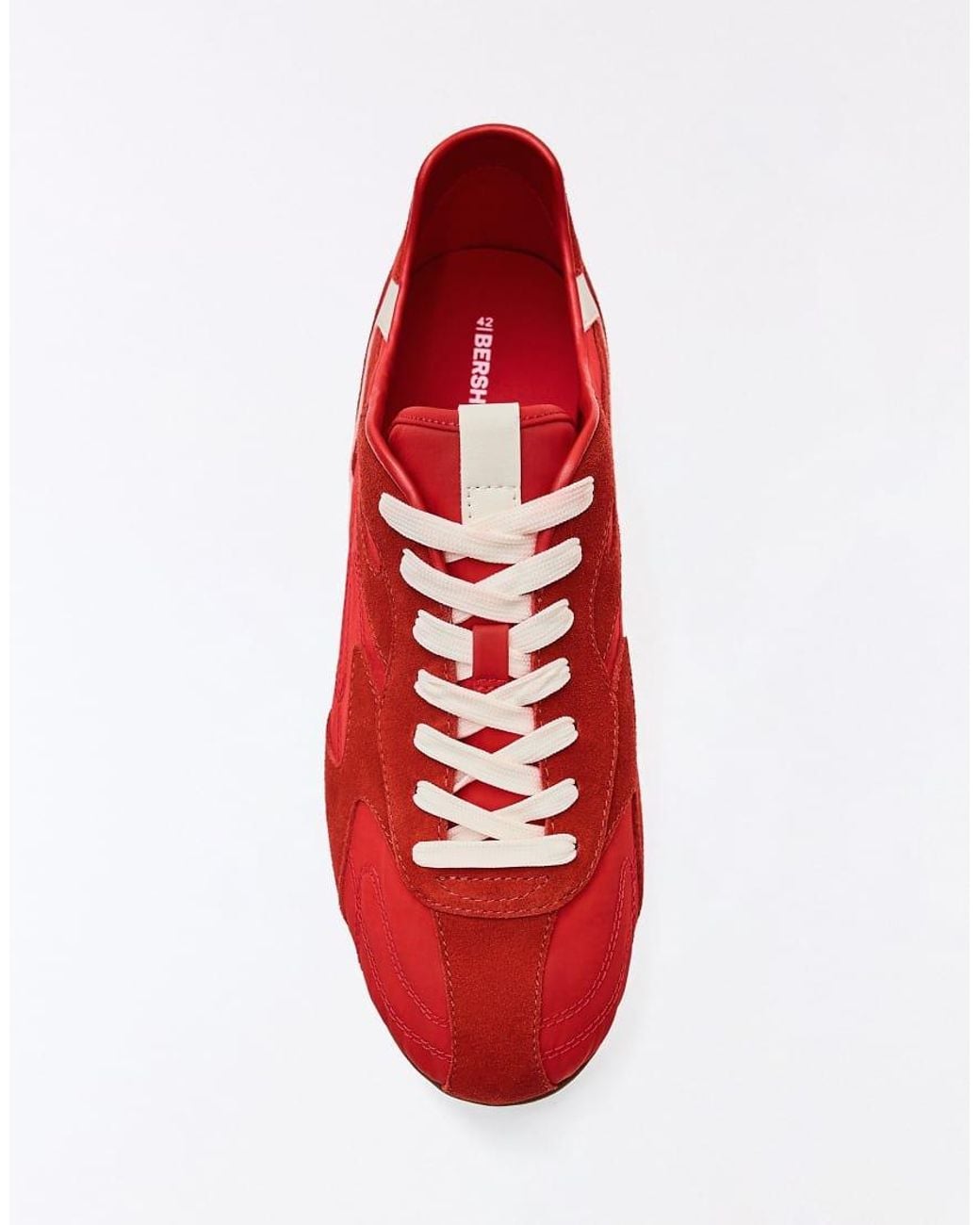 Bershka Red Slim Retro Trainers for men