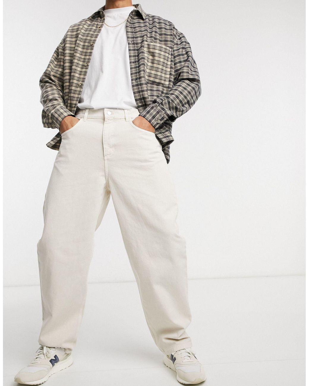 Reclaimed (vintage) Inspired 90's baggy Jean in White for Men | Lyst