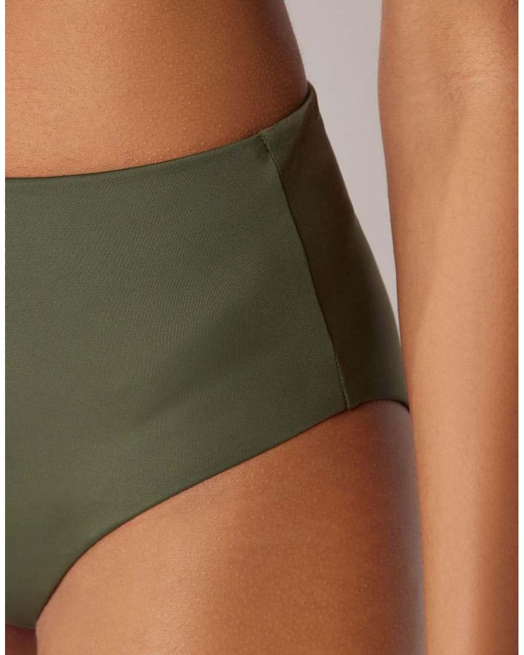 Calzedonia Green Premium Sculpt High Waisted Bikini Bottoms