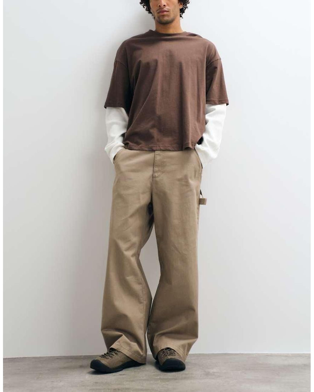 Cotton On Natural Super Baggy Worker Trouser for men