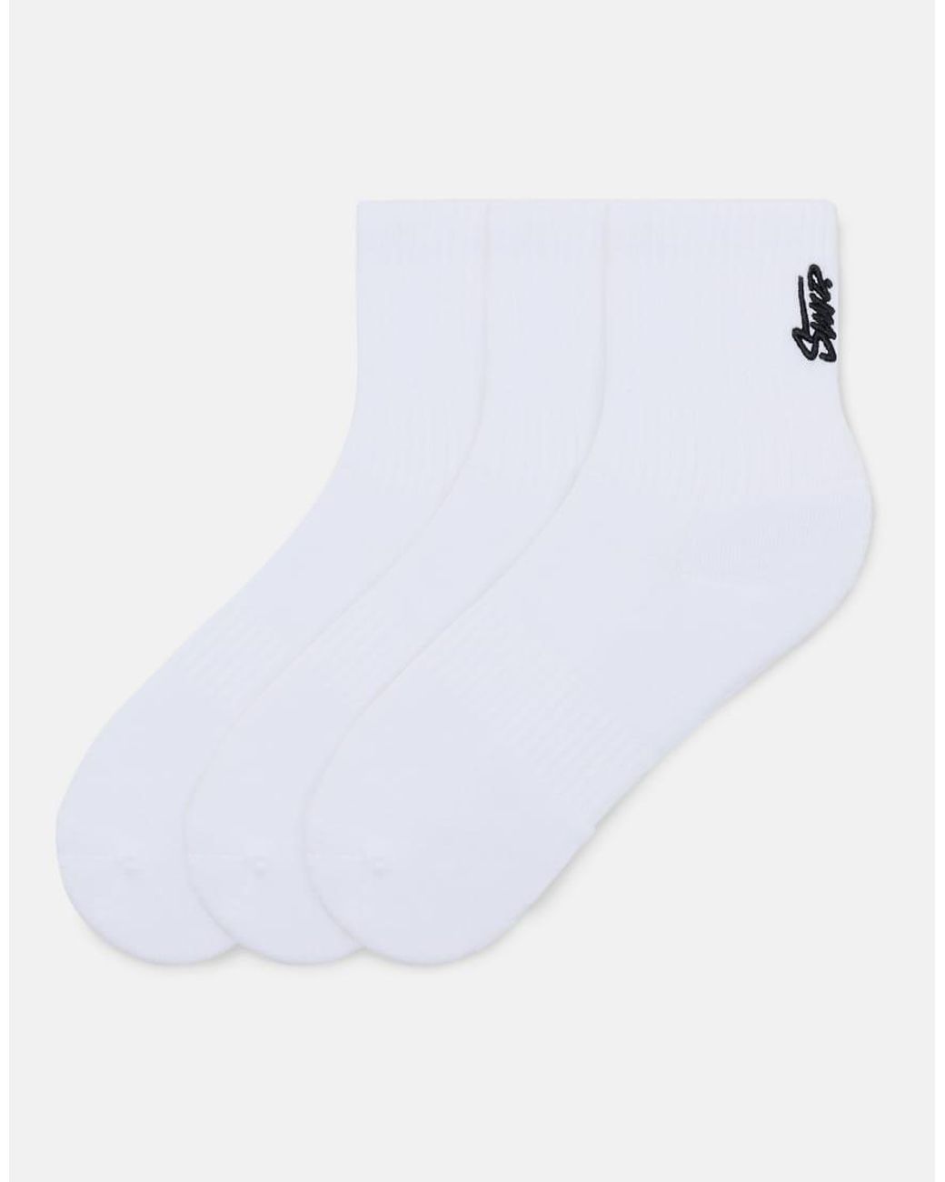 Pull&Bear White Pack Of 3 Pairs Of Stwd Socks for men