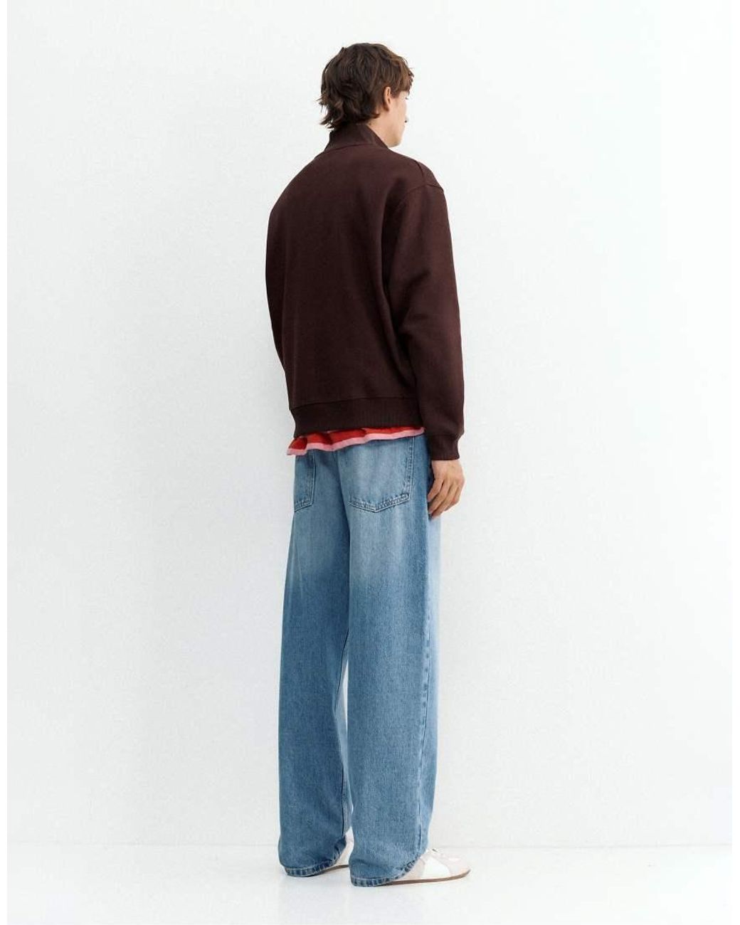 Pull&Bear Red Quarter-zip Sweatshirt for men