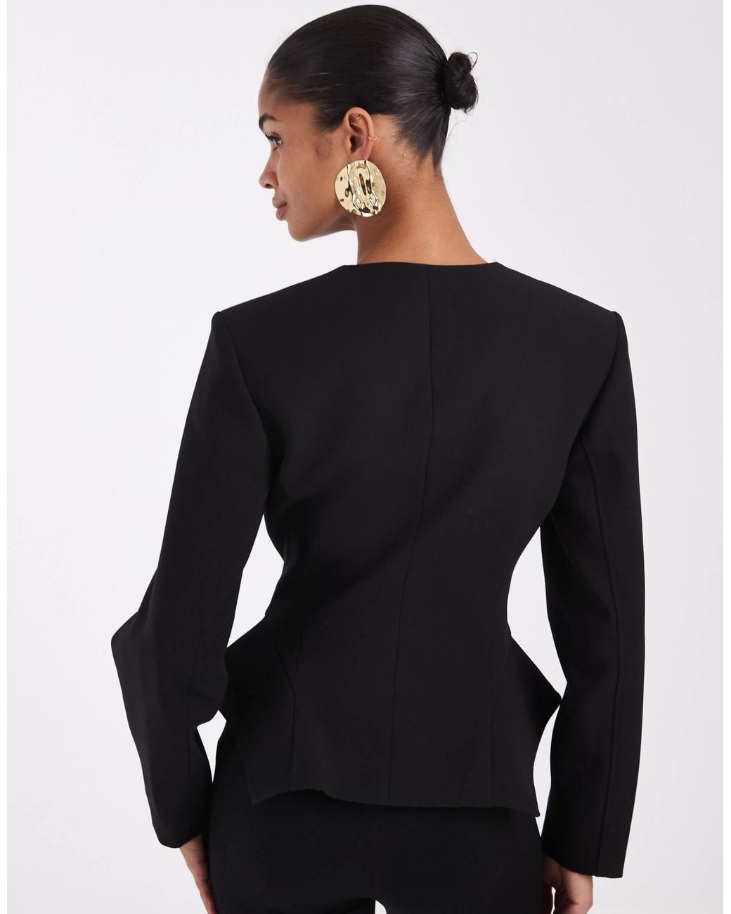 ASOS Blue Tailored Peplum Hem Jacket