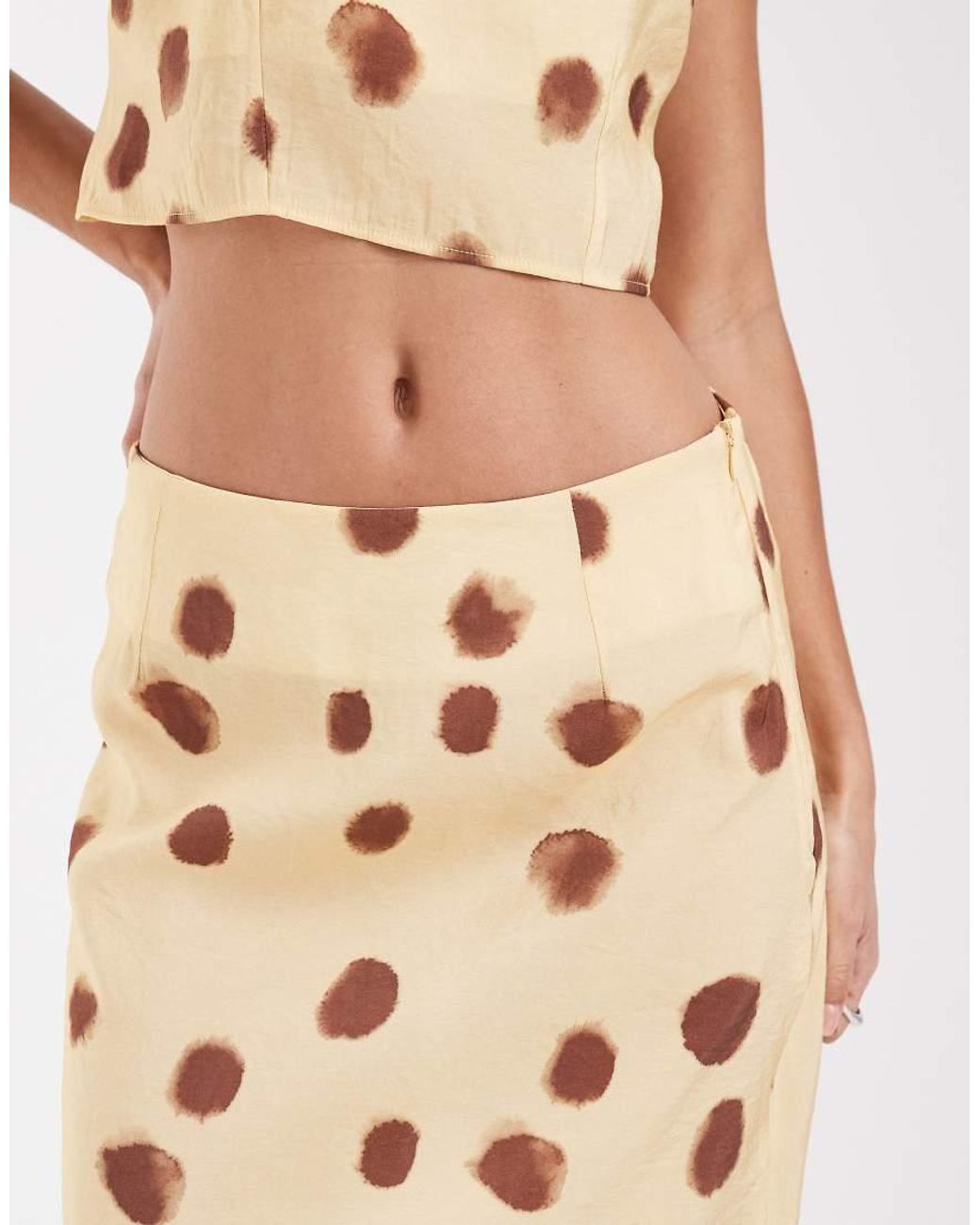 ASOS Natural Midi Slip Skirt