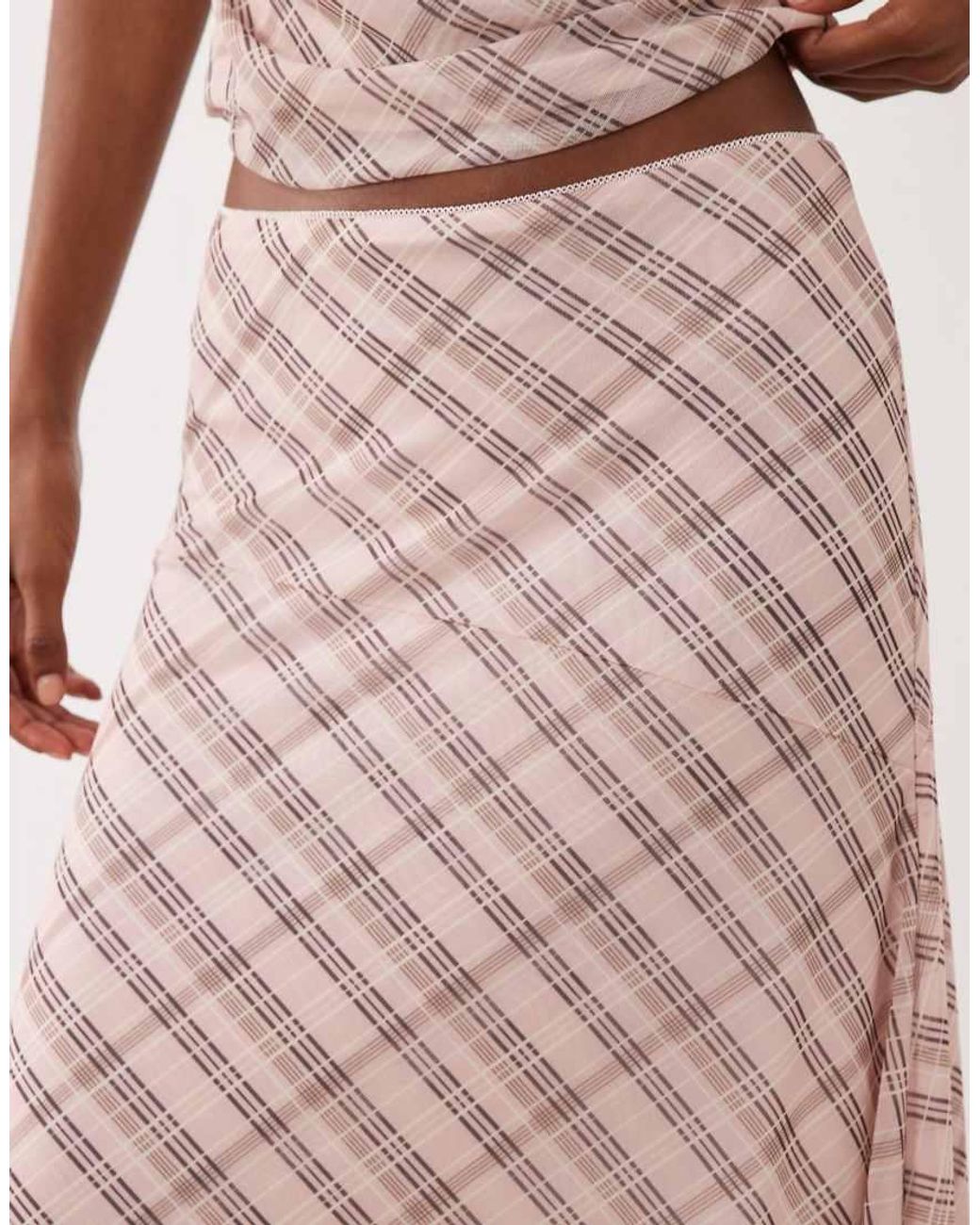 Mango Pink Illo Asymmetric Hem Midi Skirt