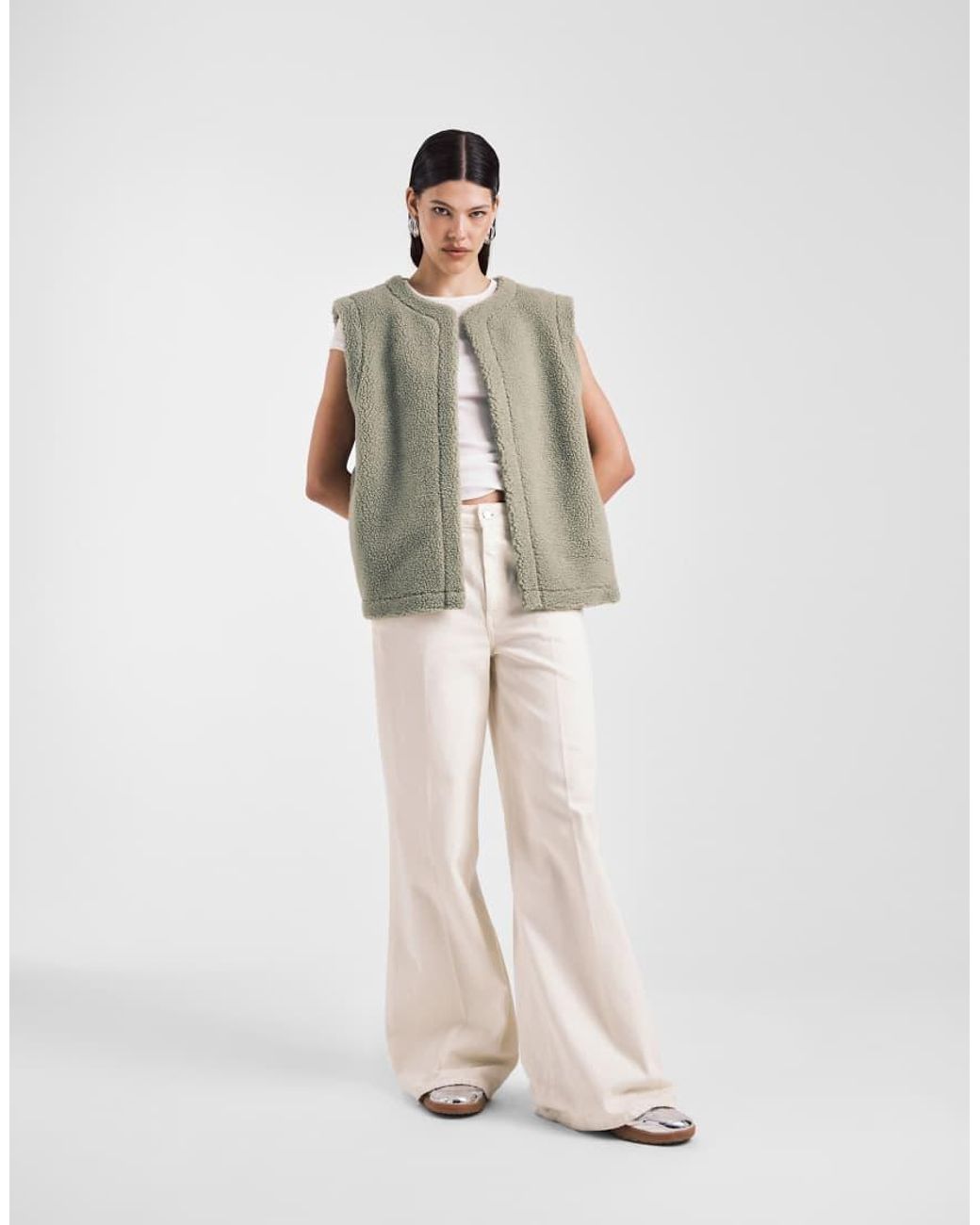 ASOS Gray Borg Fleece Gilet