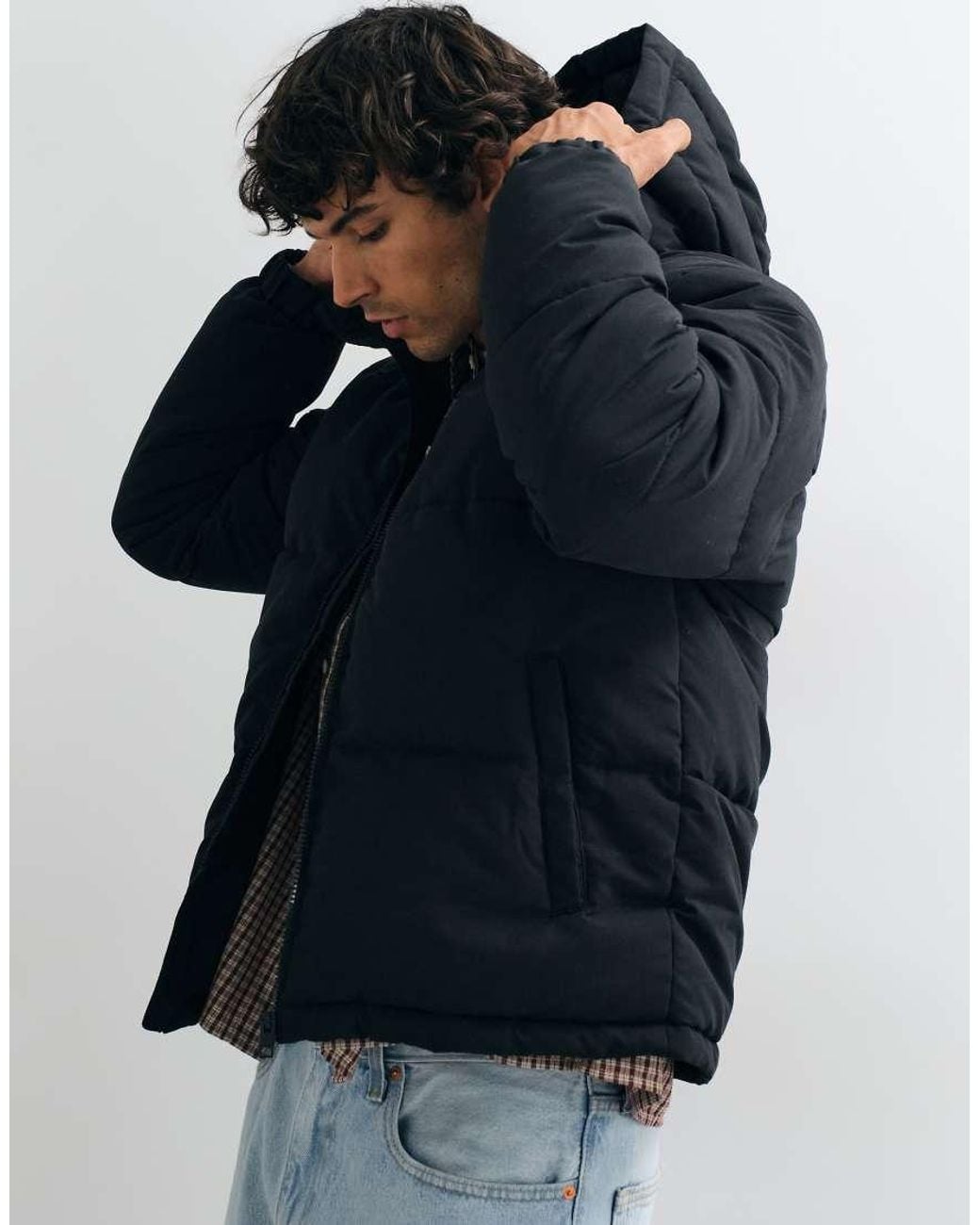 JJ Rebel Blue Quilted Puffer Jacket for men