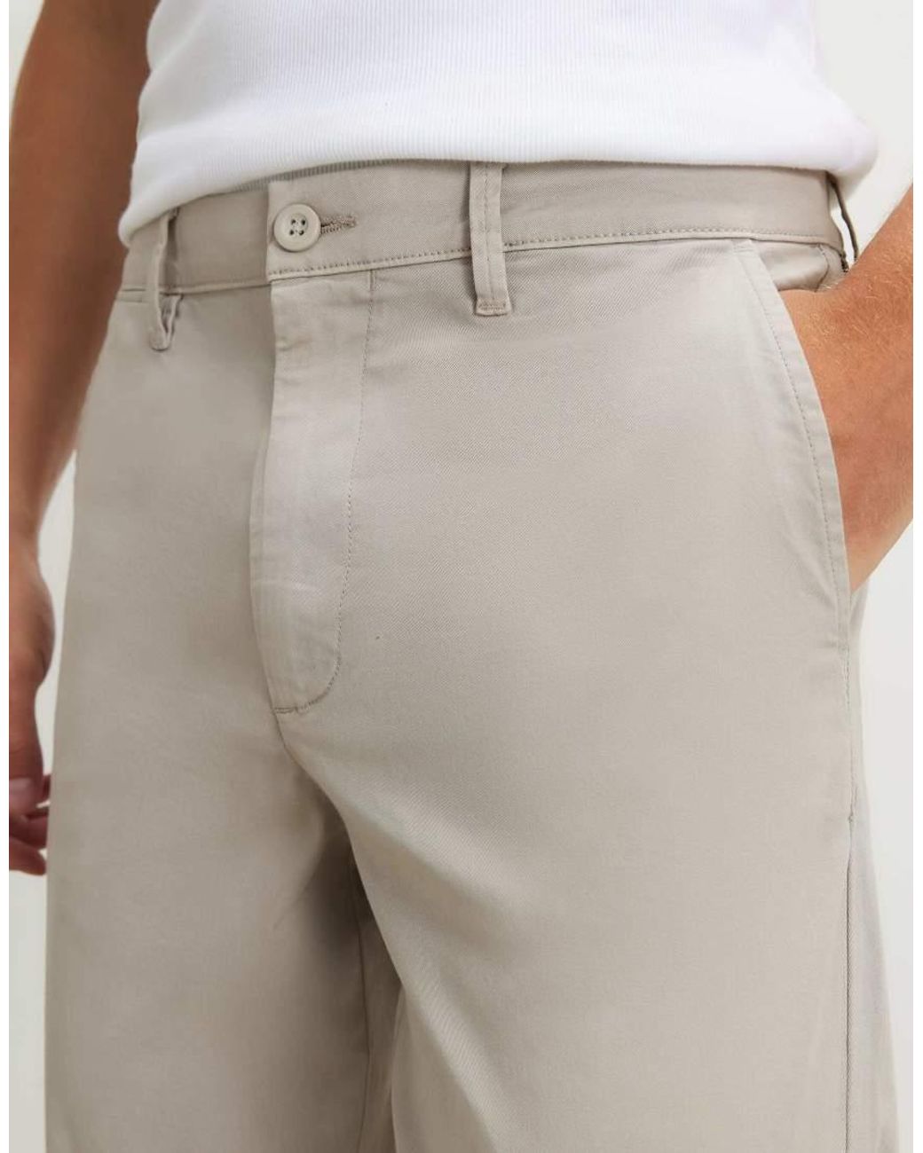 River Island White Skinny Fit Chino Trousers for men