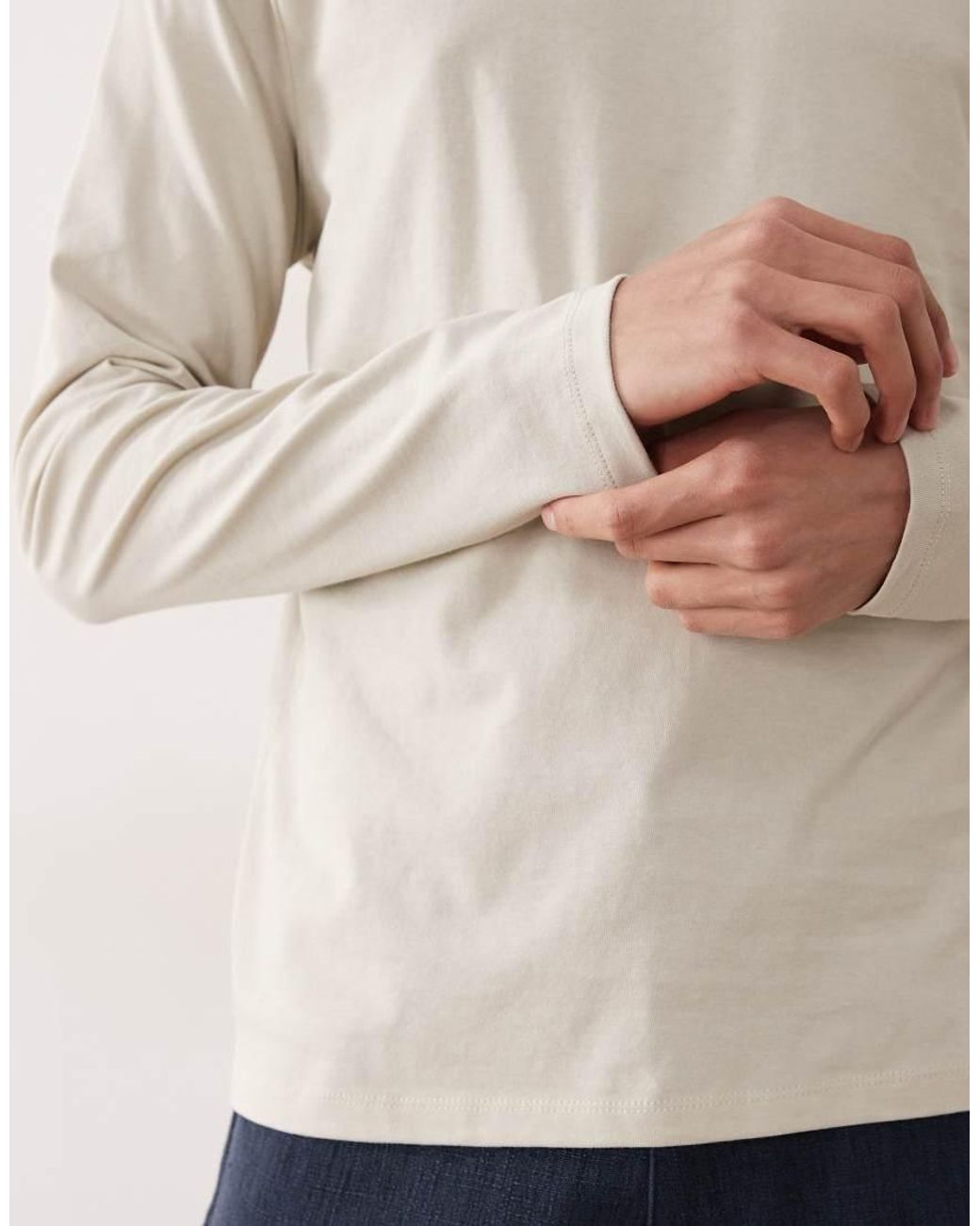 ASOS White Essentials Regular Fit Long Sleeve T-shirt for men