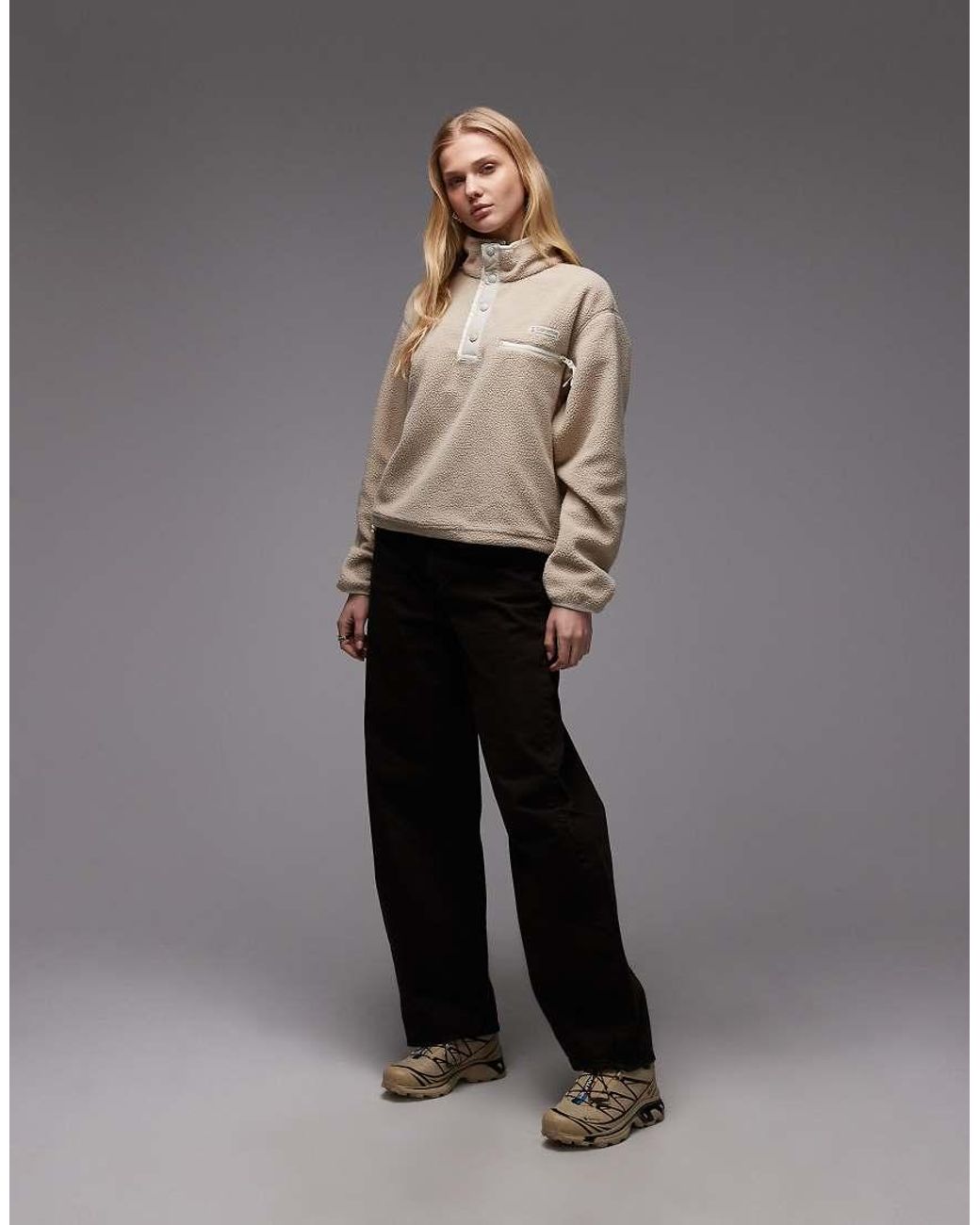 Columbia Natural Helvetia Ii Cropped Half Snap Fleece