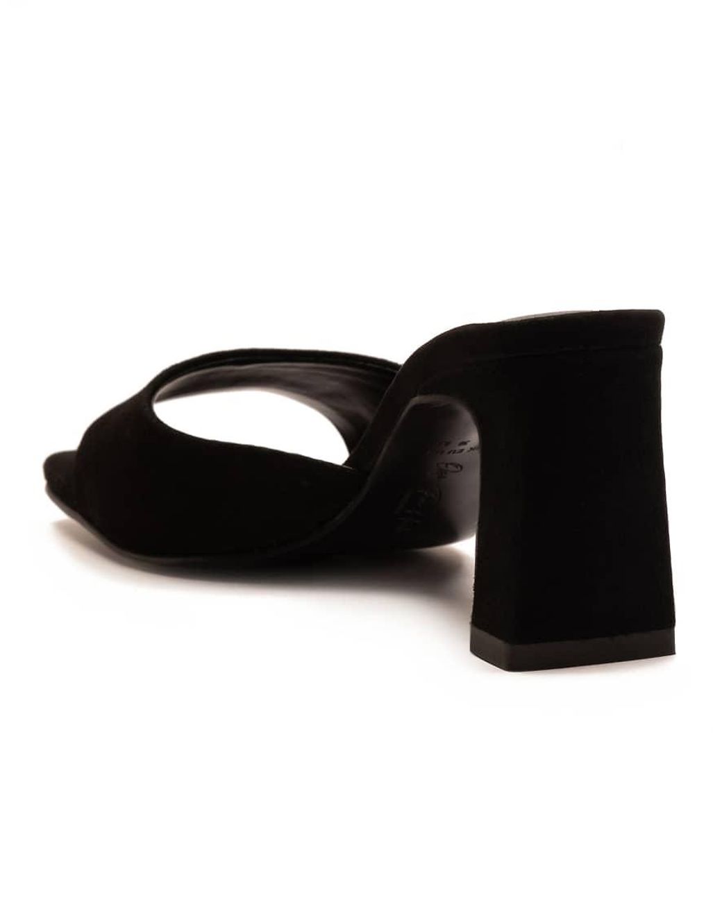 OFF THE HOOK Black 'Park' Suede Leather Block Heel Heeled Sandals