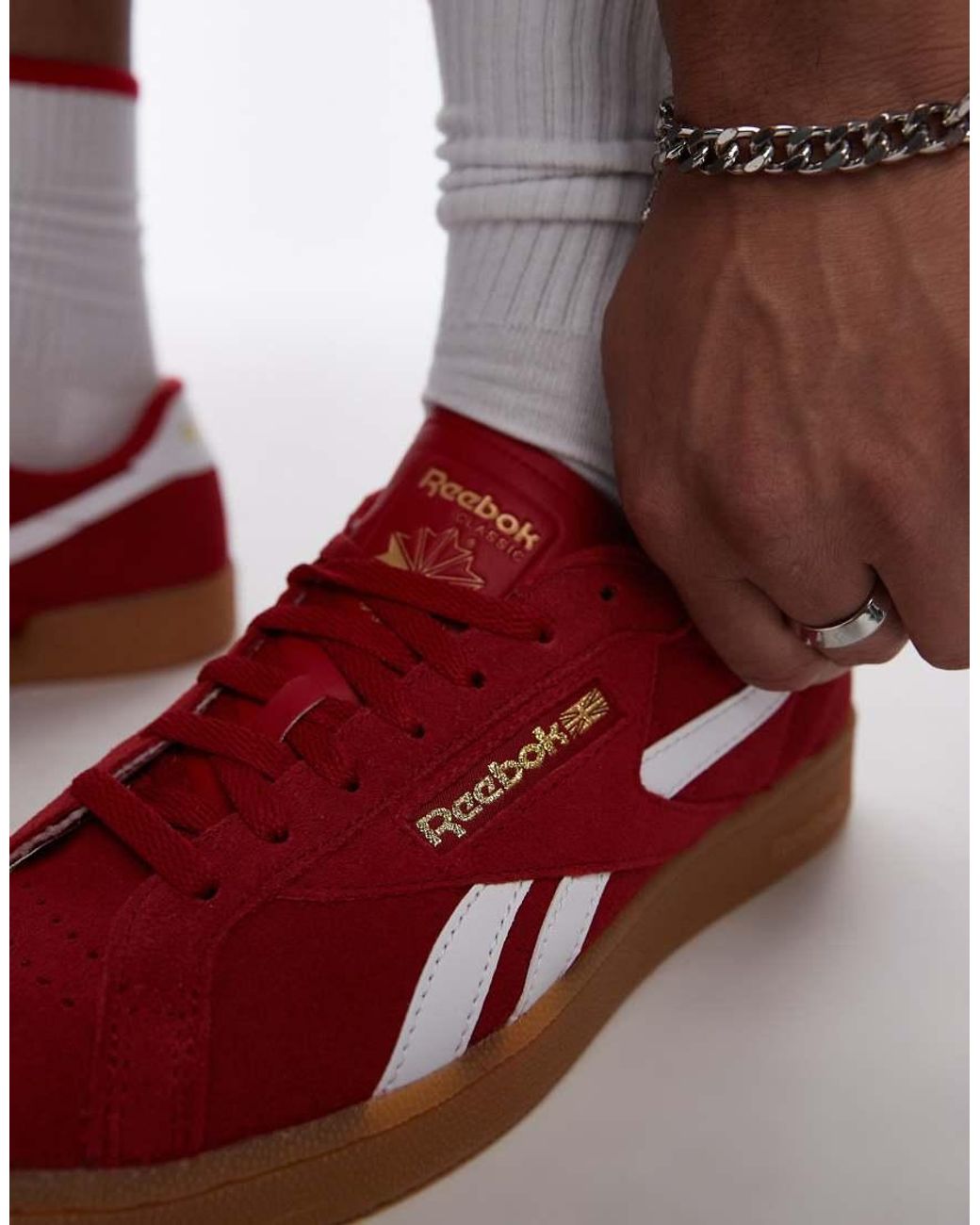 Reebok red suede best sale