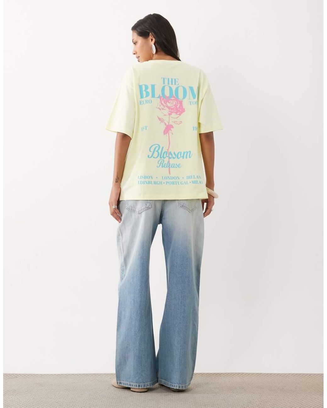 ASOS Yellow Oversized T-shirt With The Bloom Graphic