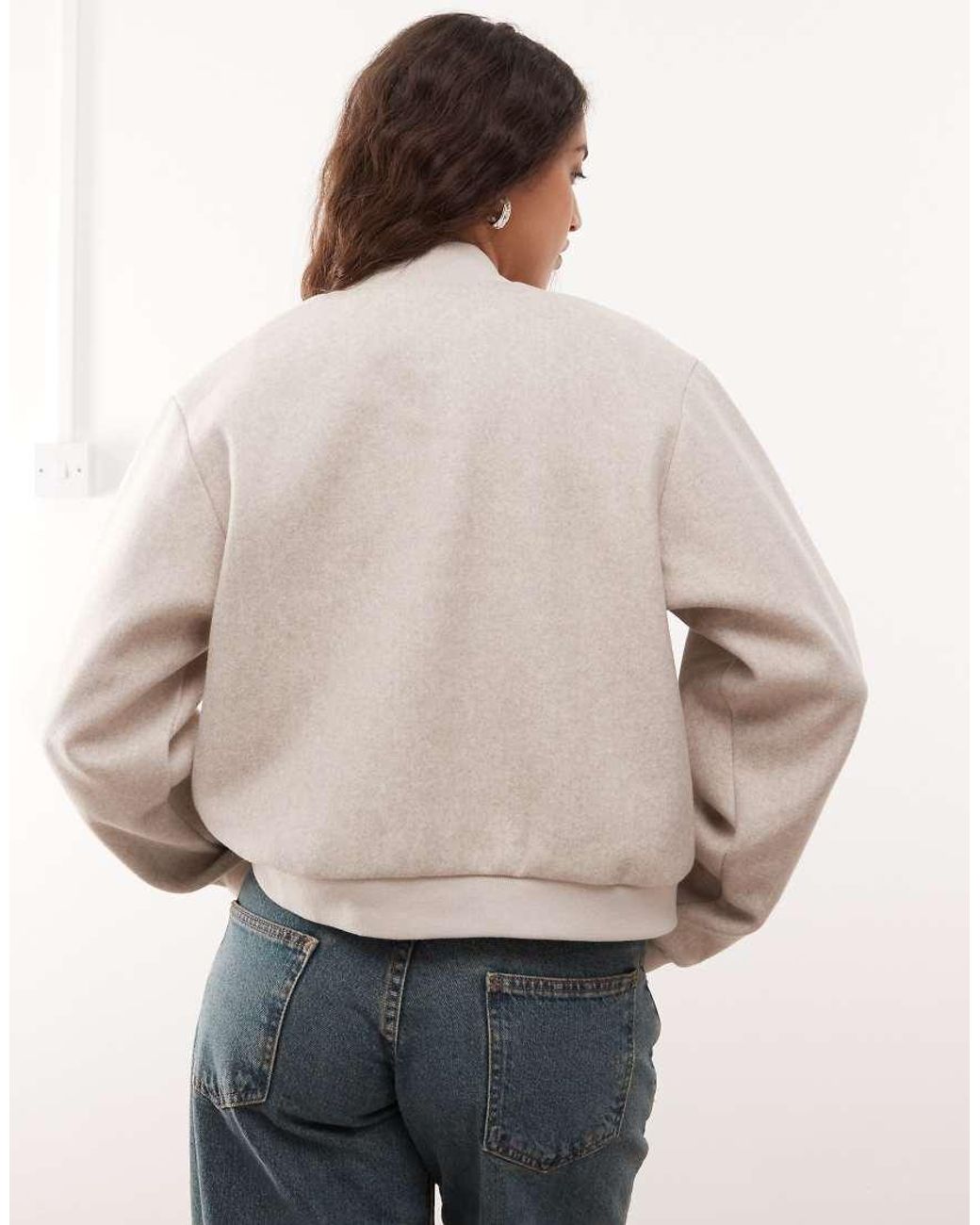 Noisy May Natural Lightweight Brushed Bomber Jacket