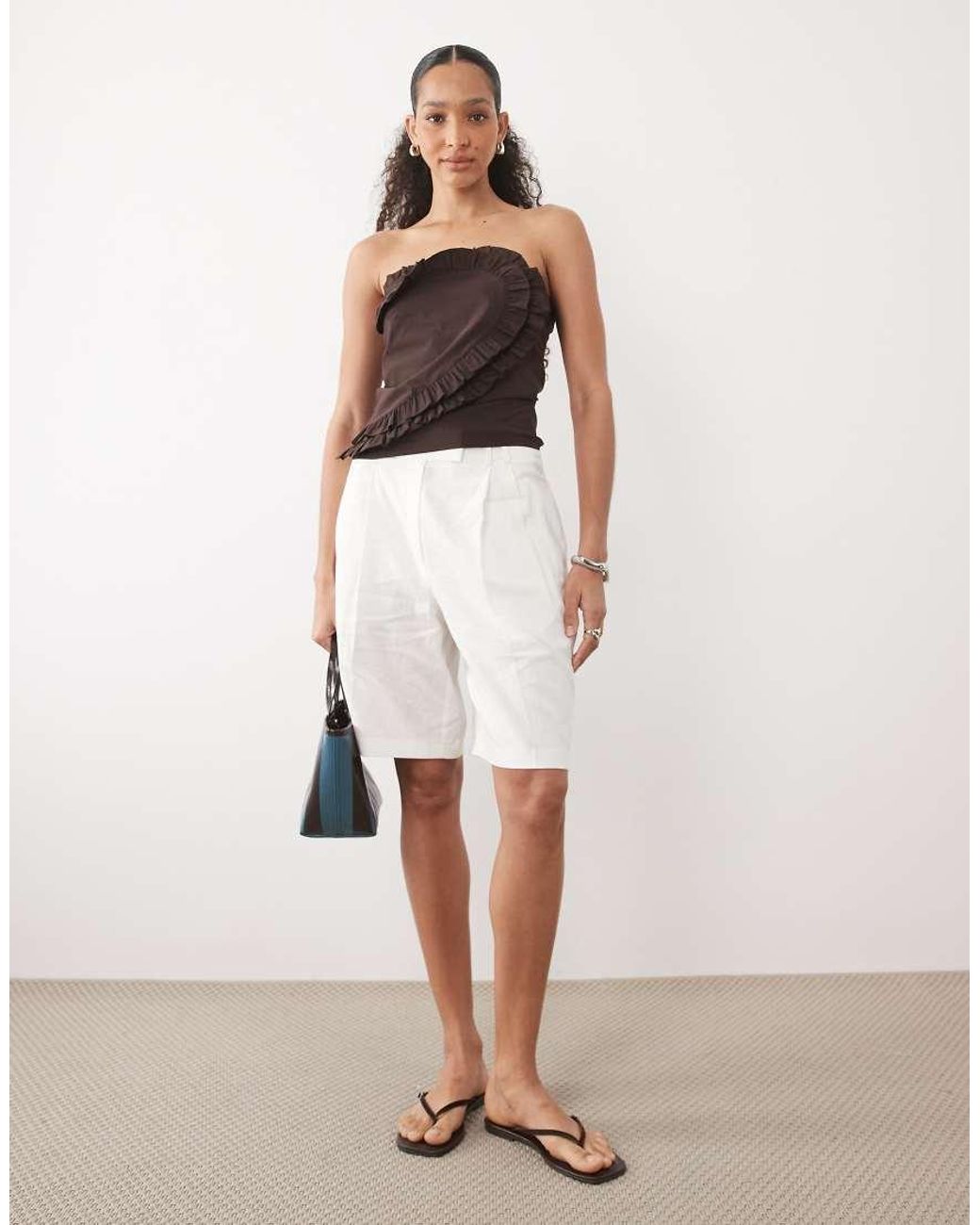 River Island Black Ruffle Detail Bandeau Top