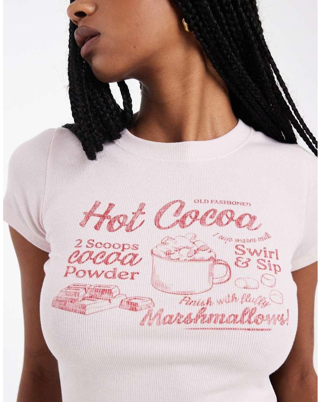 Hollister White Festive Graphic T-Shirt