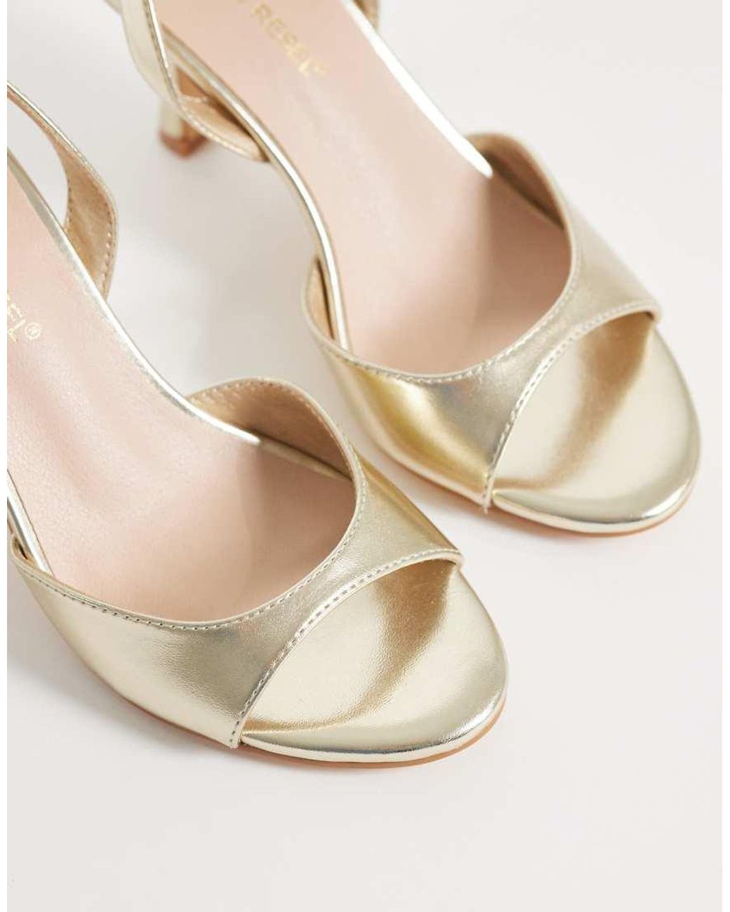 London Rebel Metallic Nora Peep Toe High Heeled Sandals