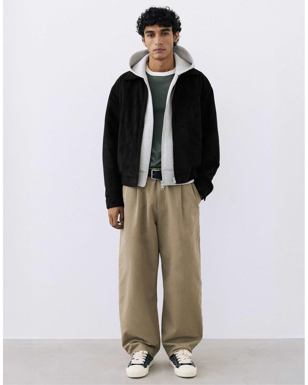 Veste en imitation daim Pull&Bear pour homme en coloris Black
