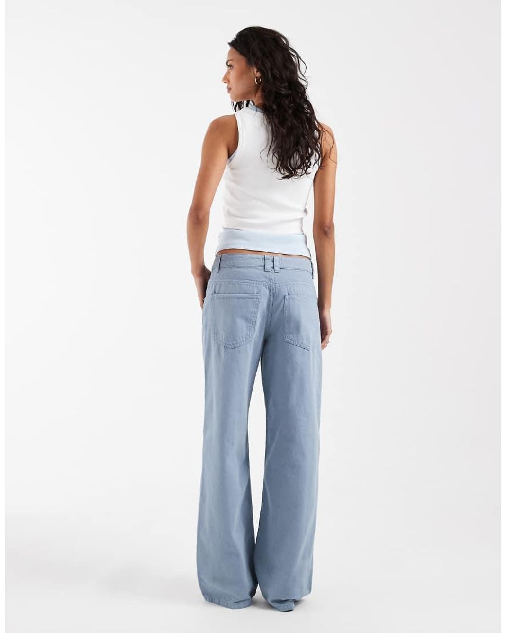 ASOS Blue Low Rise Baggy Jean