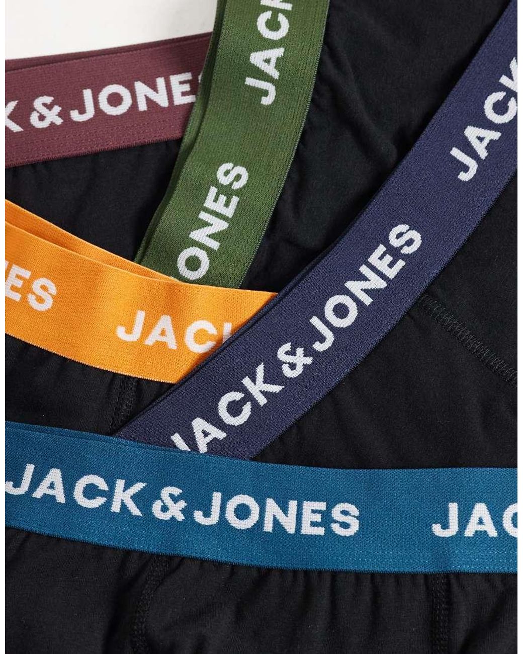 Jack & Jones Blue 3 Pack Of Boxers With Contrast Waistband for men