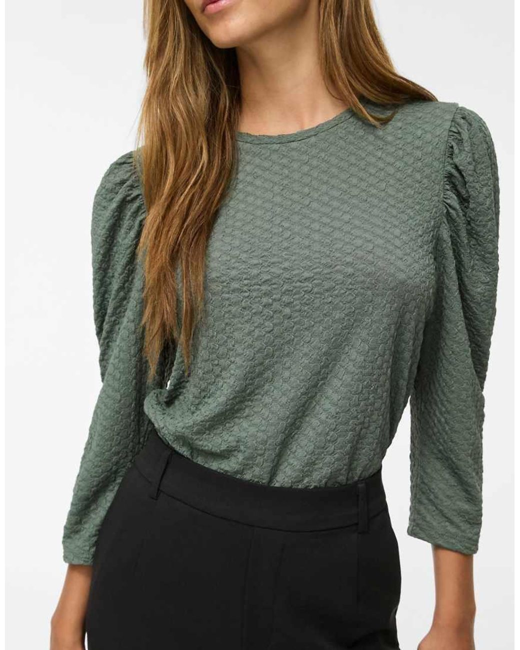 Vila Green 3/4 Sleeved Top
