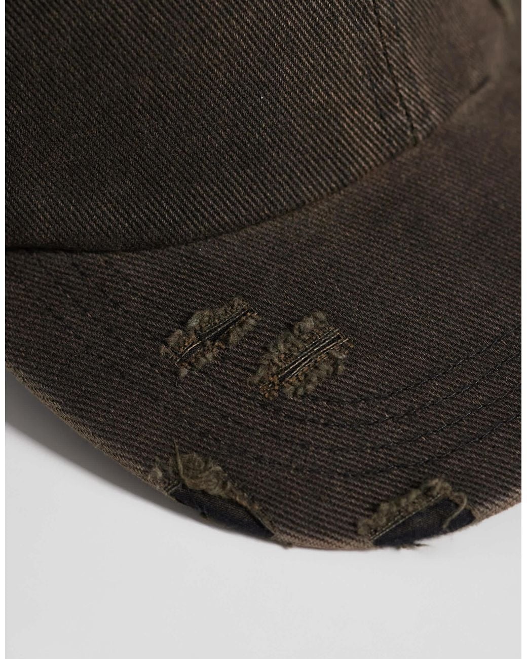 ASOS Gray Distressed Denim Cap for men