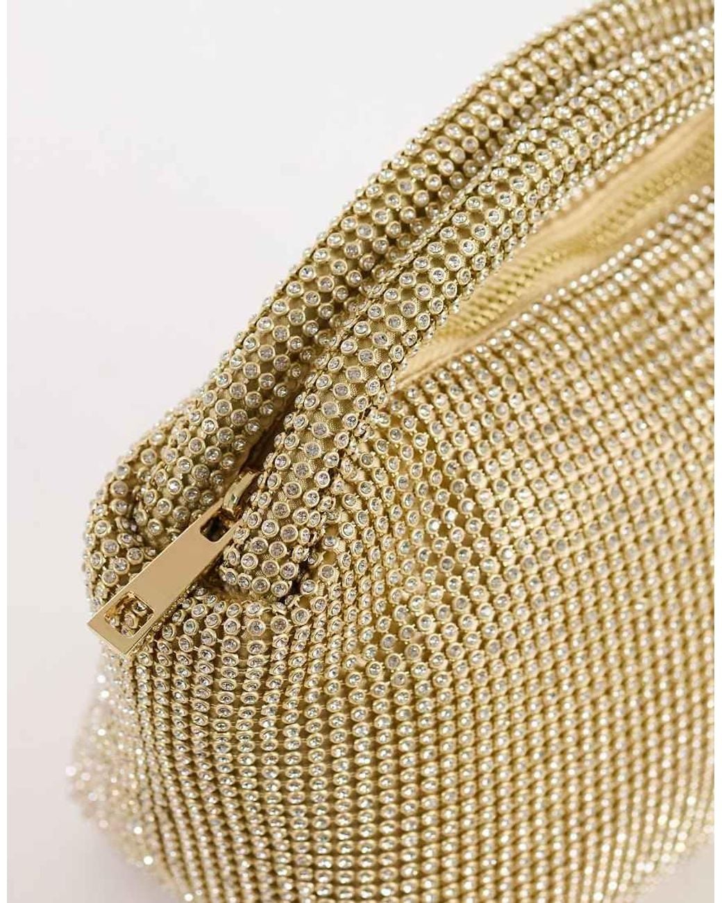 TOPSHOP Natural Ammie Small Embellished Grab Bag