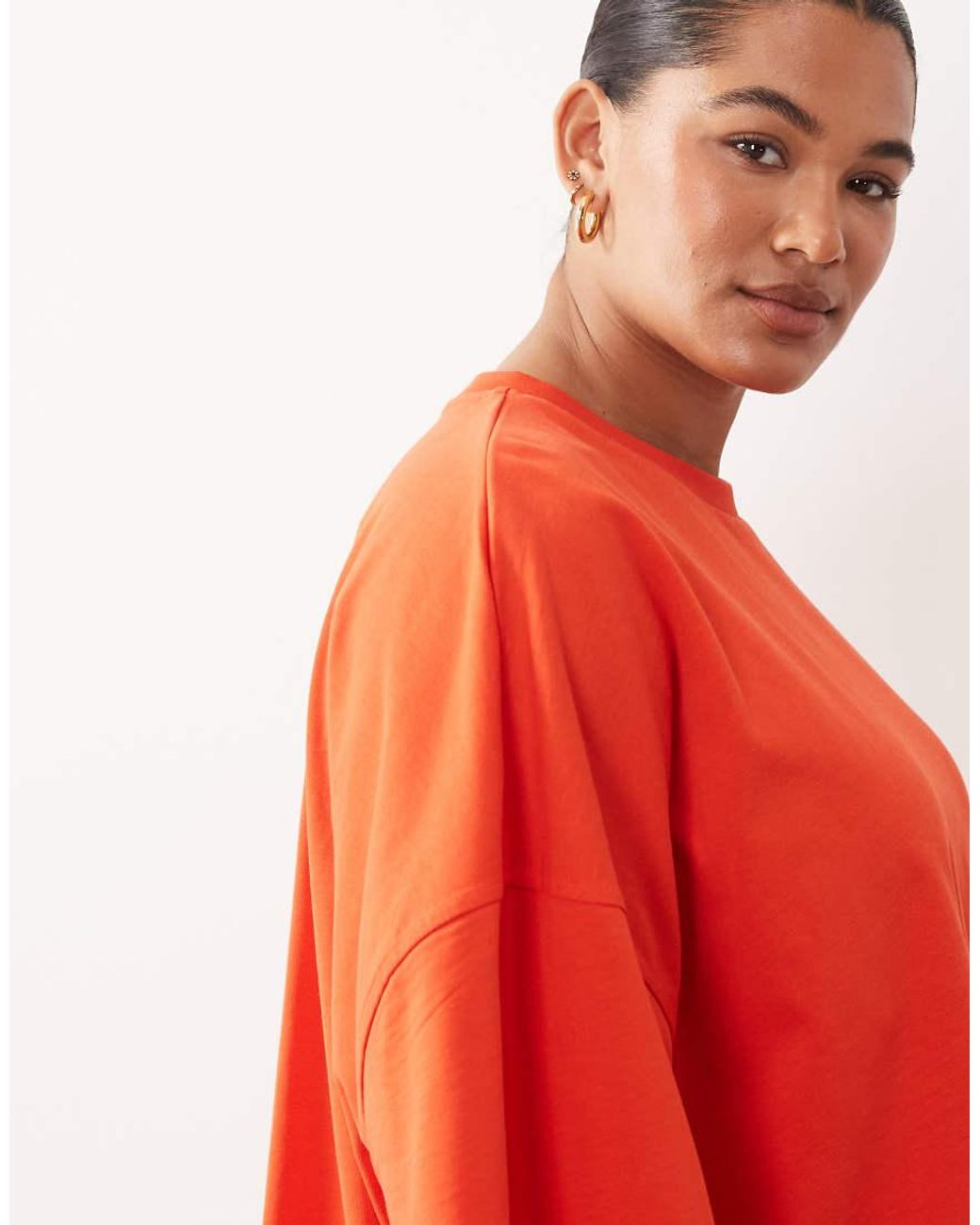 ARRANGE Red Curve Cotton Oversized Premium Heavyweight Short Sleeve T-shirt