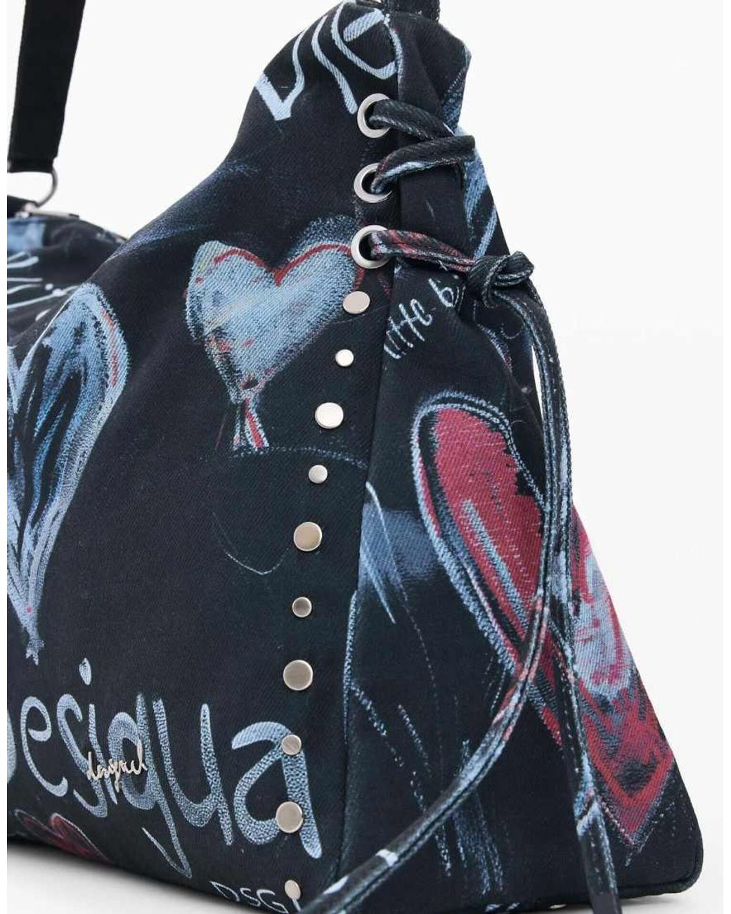 Desigual Blue Large Graffiti Bag