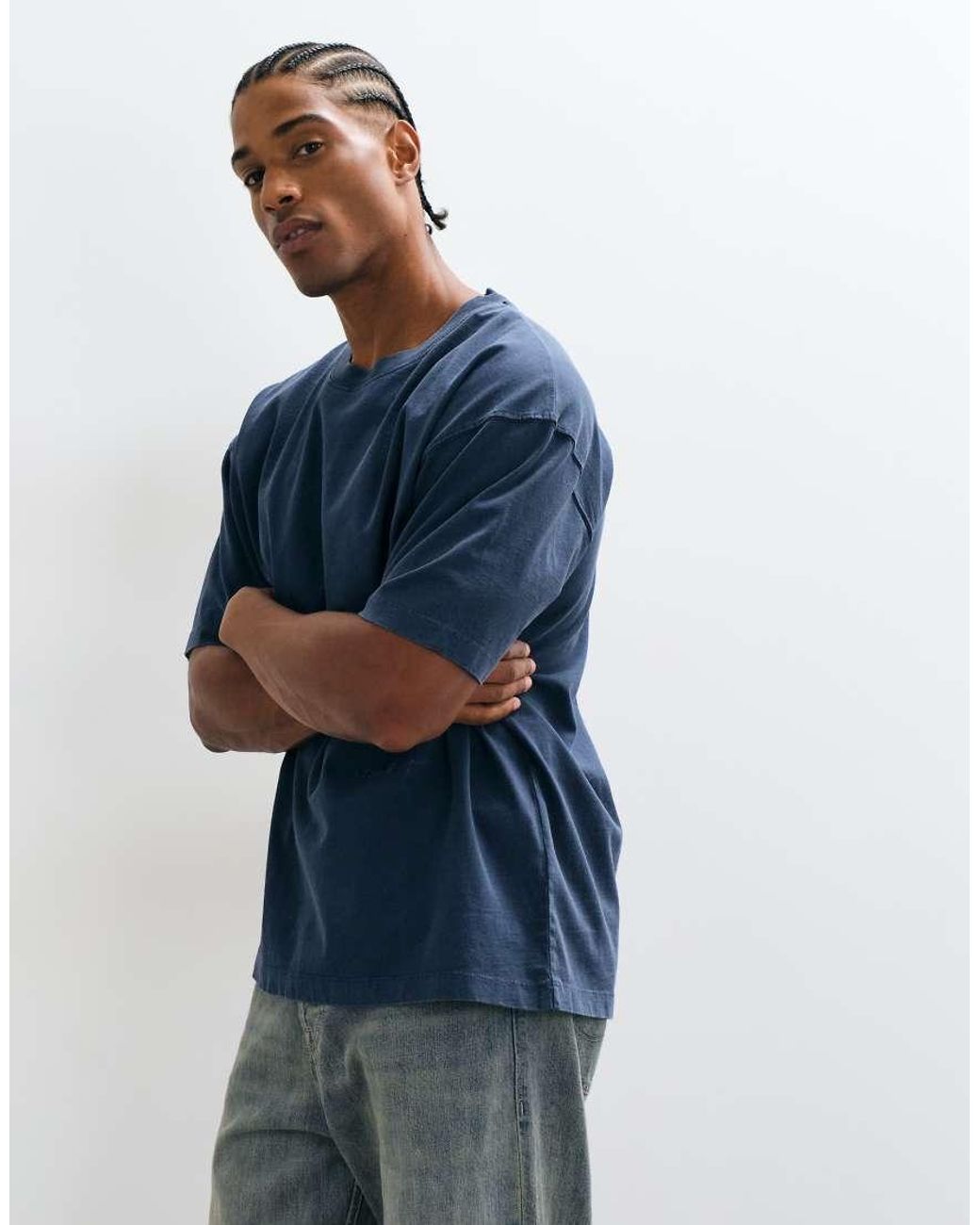 AllSaints Blue Maddox Short Sleeve Small Logo T-Shirt for men