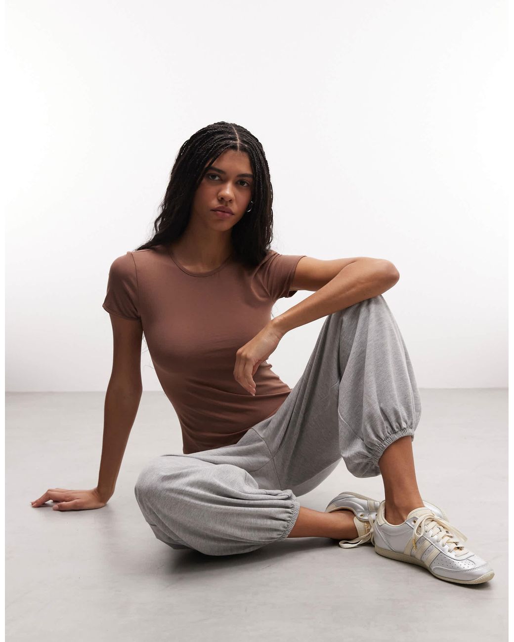 Monki 05913267 Monki Open Back Cut-out Top in Brown | Lyst Canada