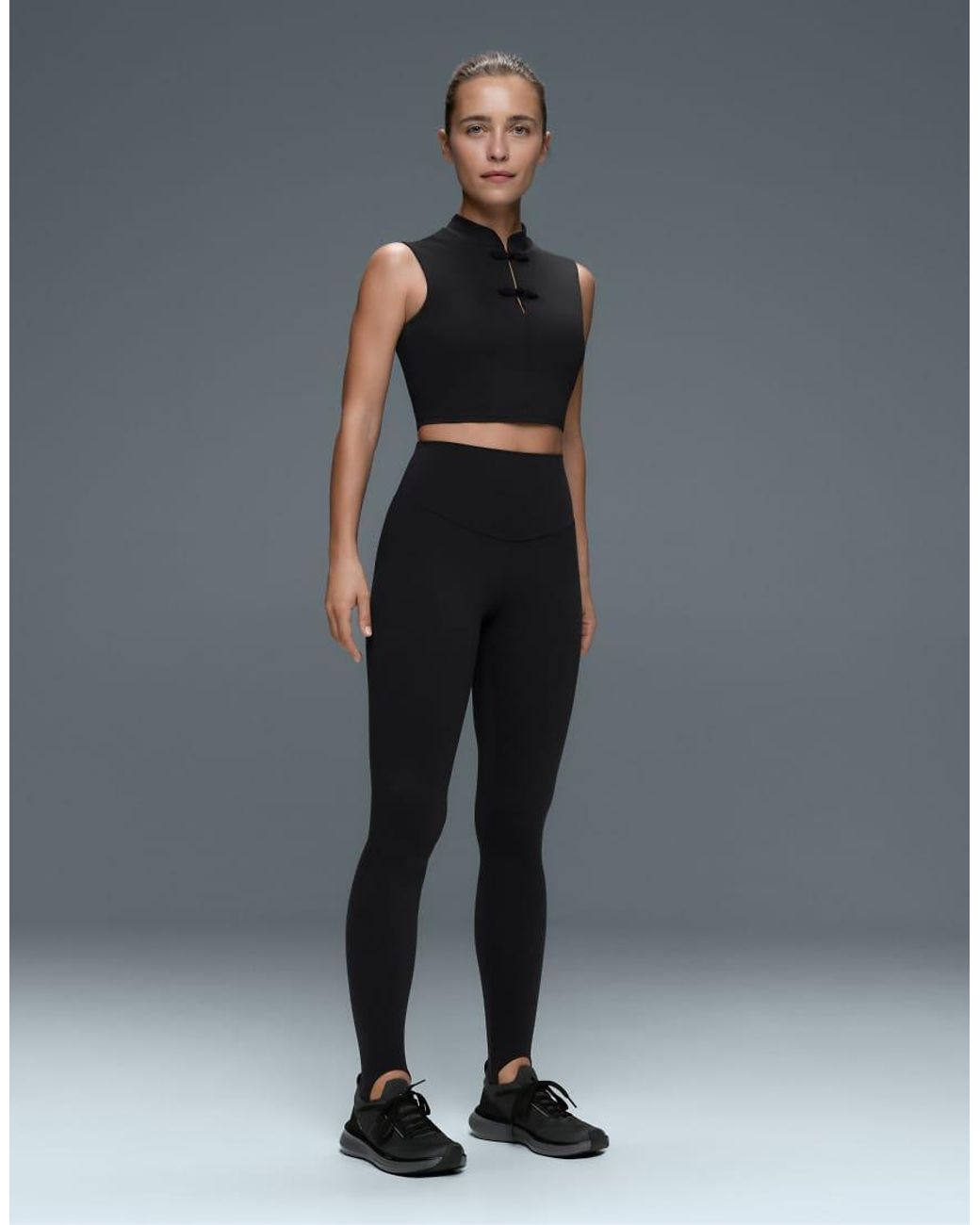 Oysho Blue Comfortlux Mandarin Collar Tank Top