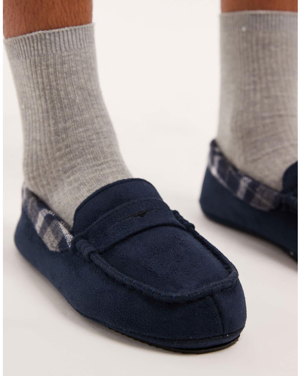 Threadbare – mokassin-hausschuhe in Blue für Herren