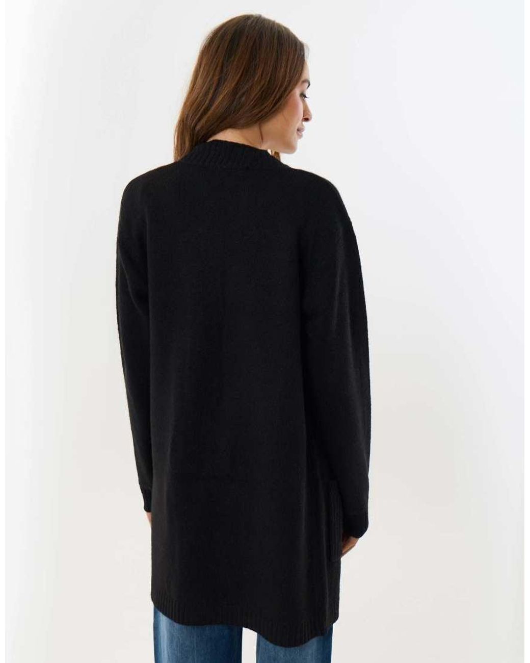 Threadbare Black Ocean' Longline Knitted Cardigan