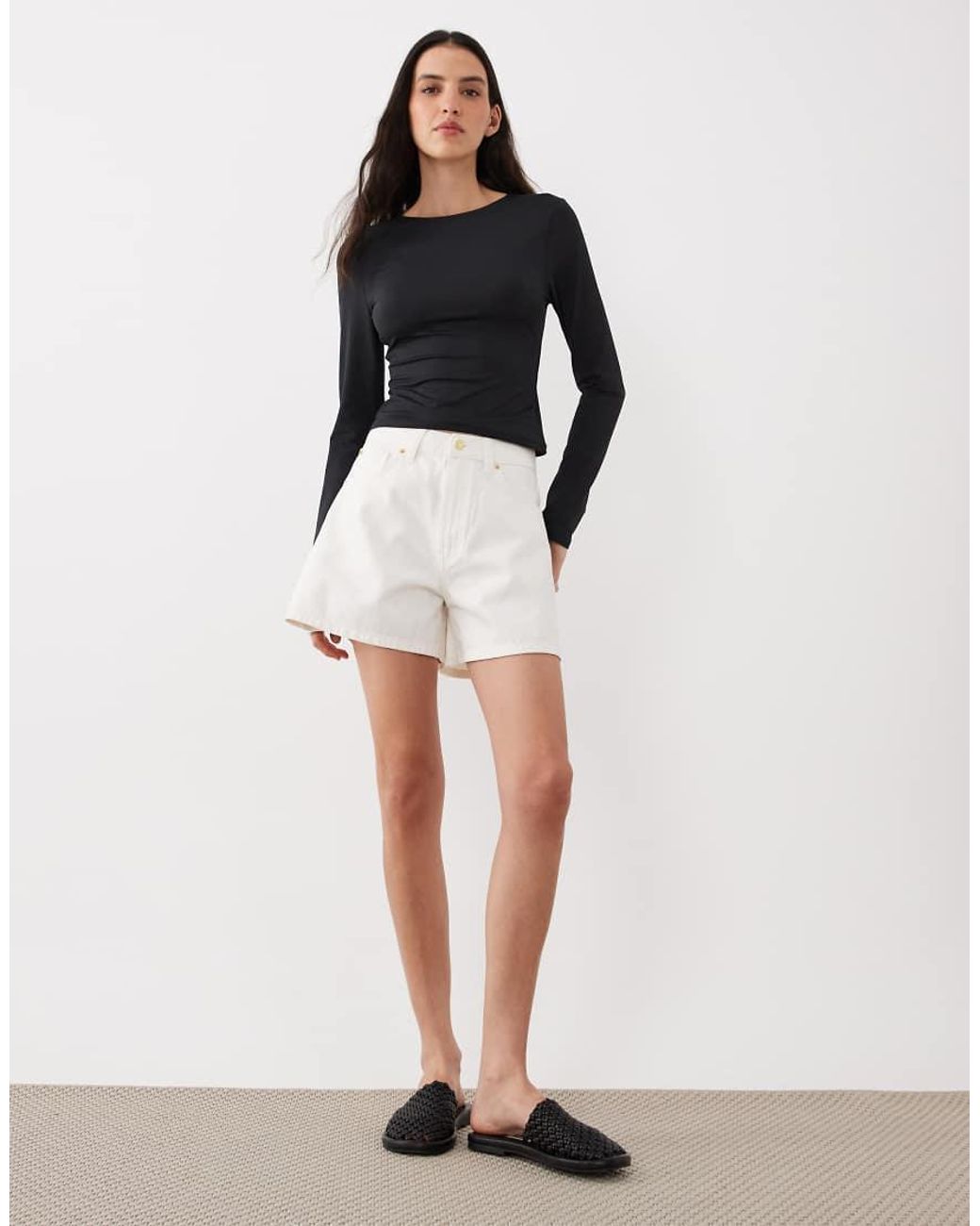 ASOS Blue Polyamide Slinky Long Sleeve Top