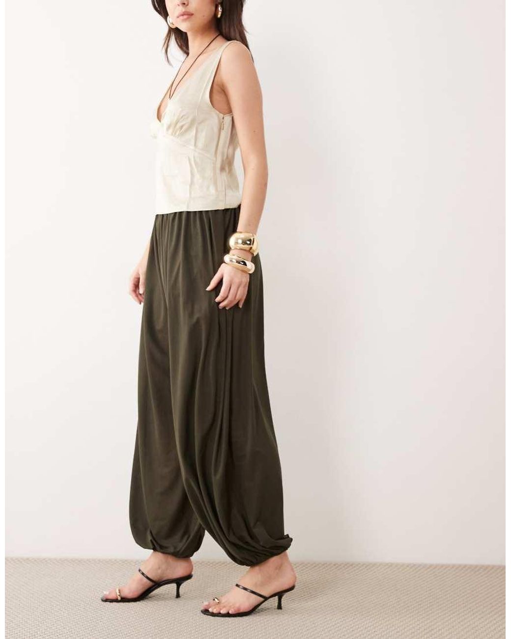 Mango Natural Cuffed Pants