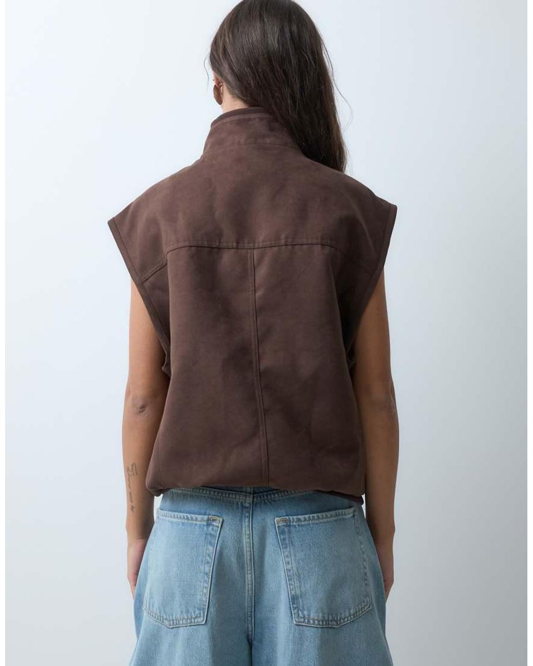 ASOS Blue Suedette Relaxed Waistcoat