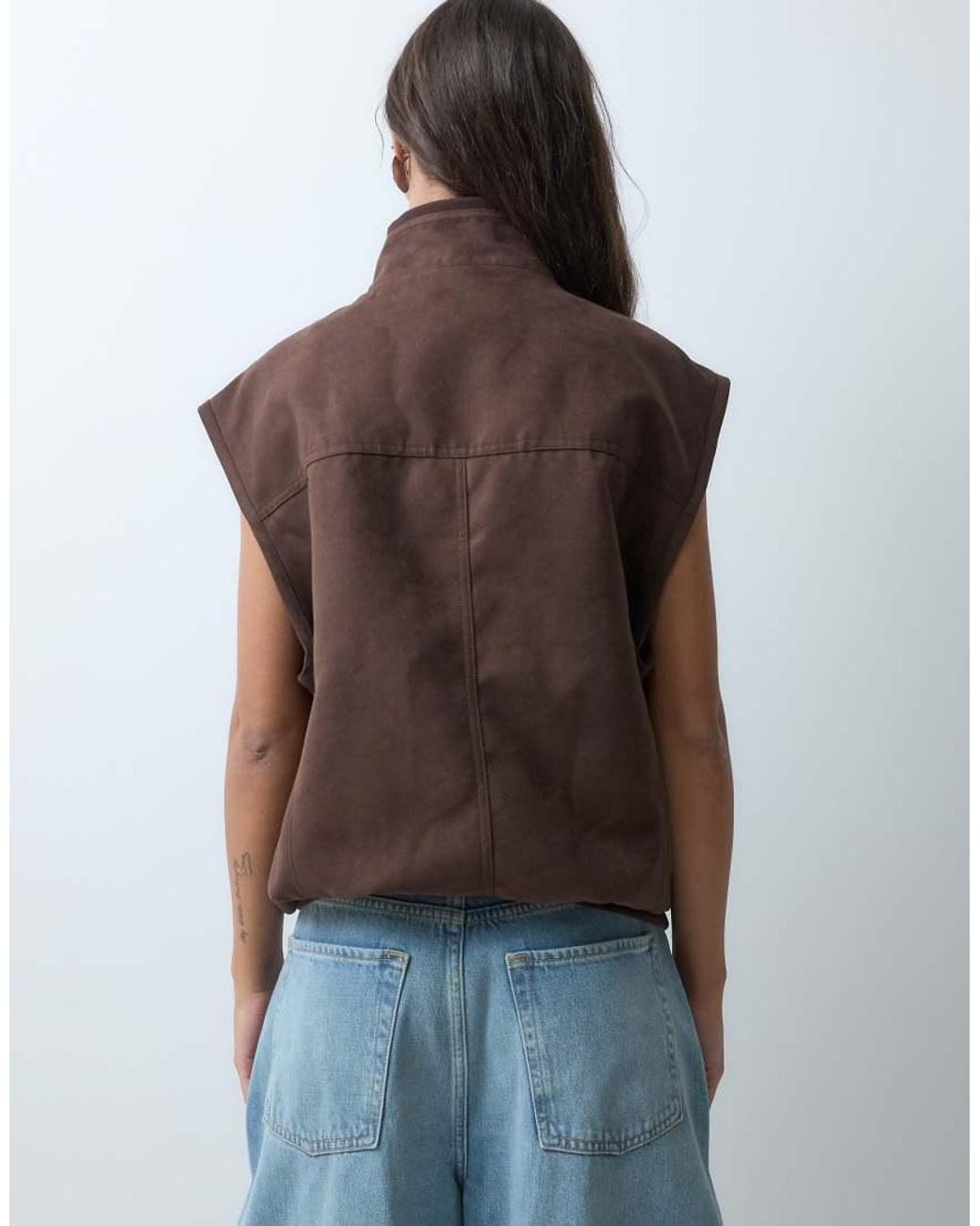 Chaleco Holgado De Suedette En ASOS de color Blue