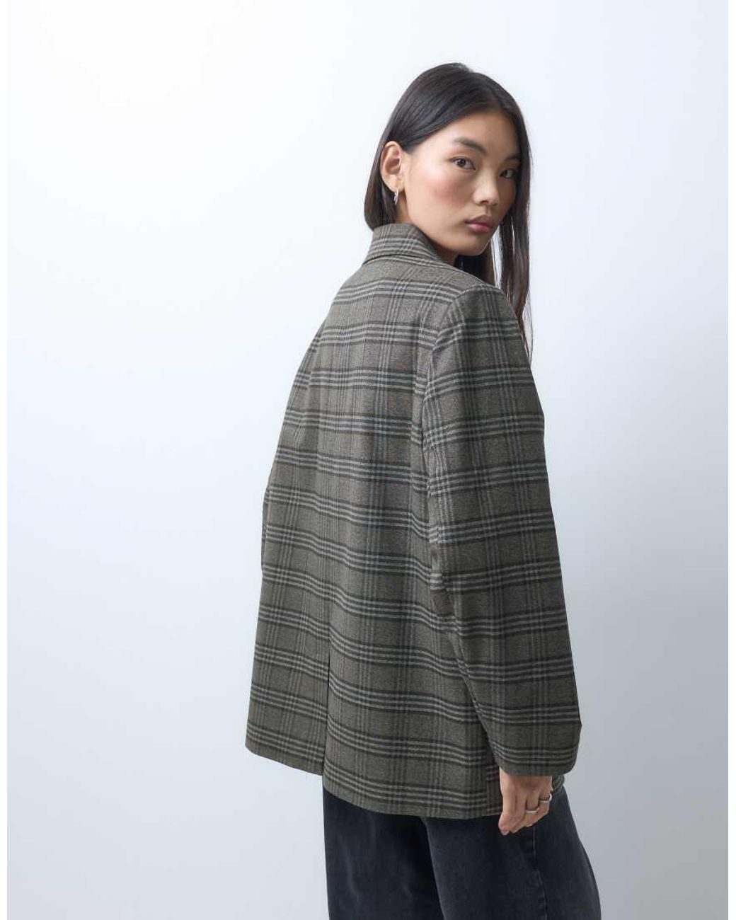 Collusion Gray Oversized Double Breasted Blazer
