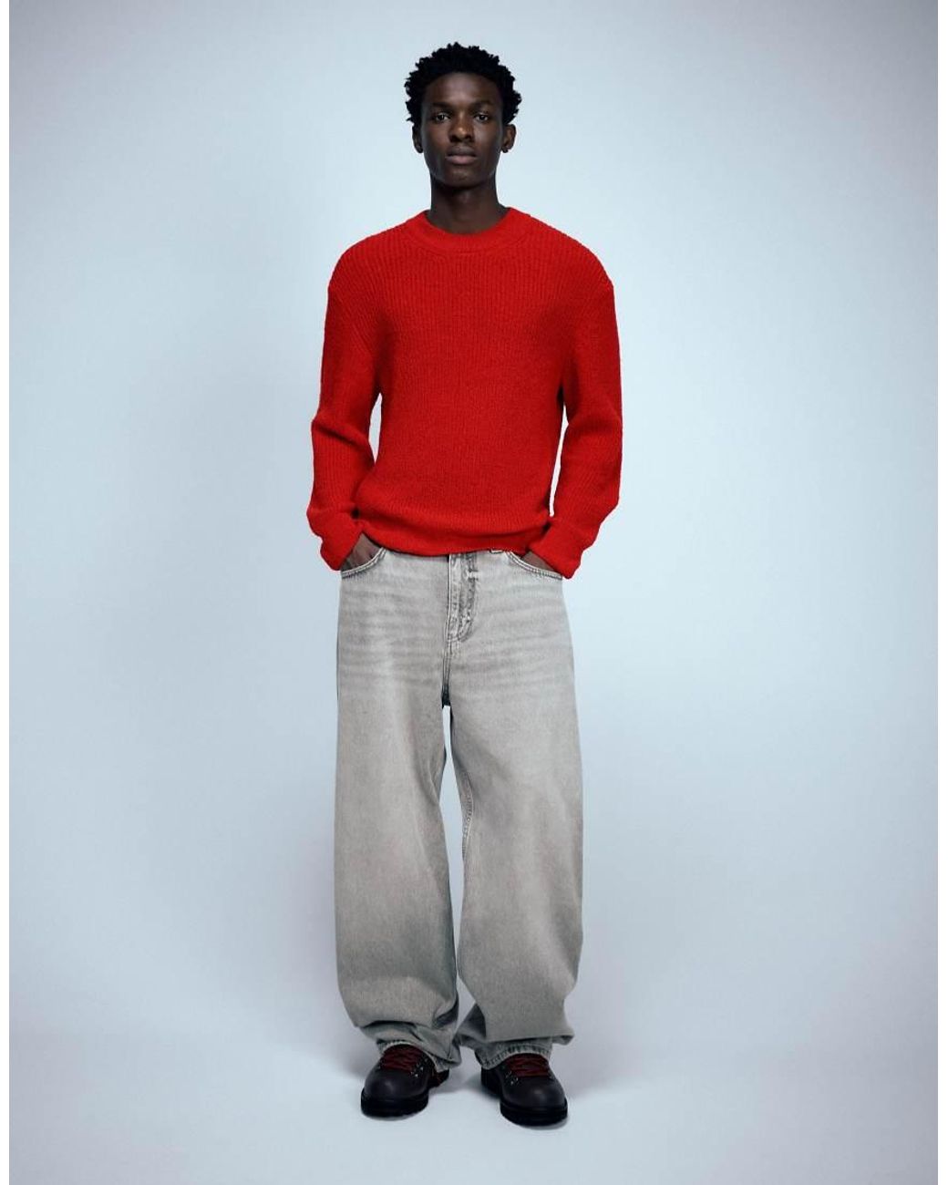 Basic Maglione di Pull&Bear in Red da Uomo