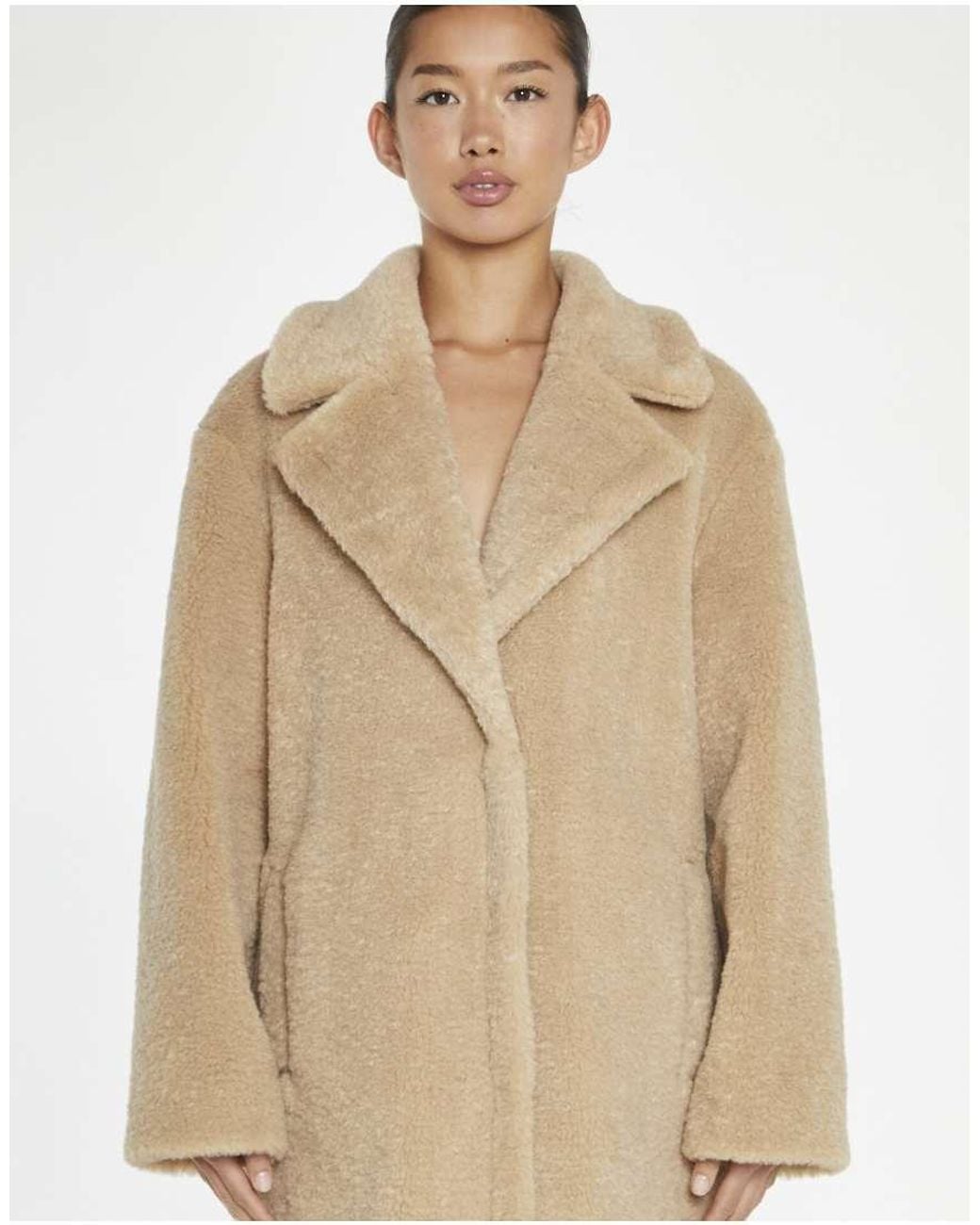 Glamorous Natural Teddy-Fur Longline-Coat