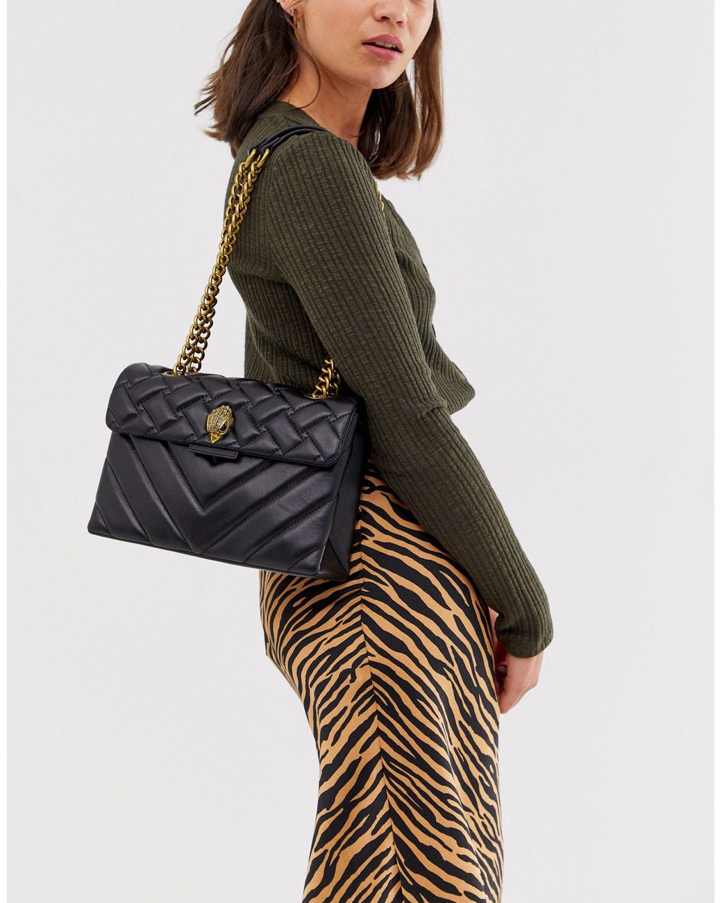 Kensington - grand sac porté épaule avec chaîne - cuir Kurt Geiger en  coloris Noir | Lyst