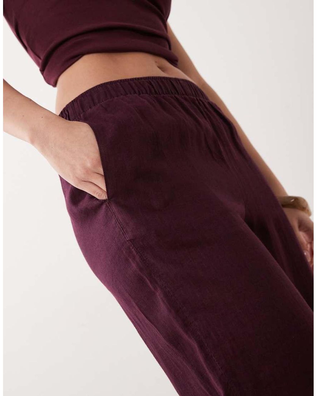 Mango Red 100% Linen Trouser