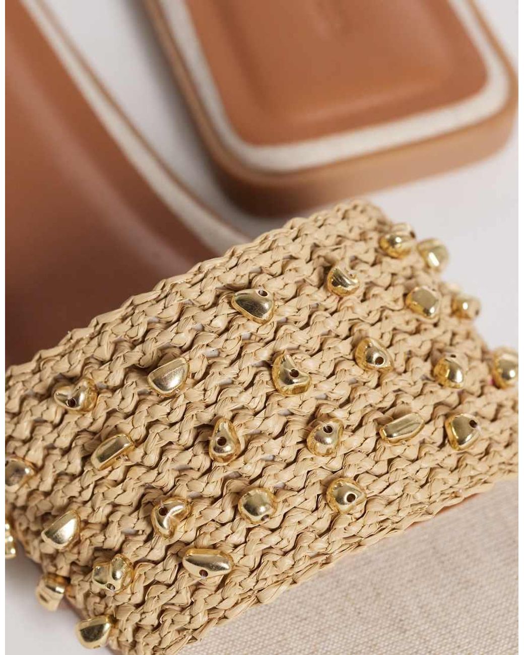 ASOS White Frida Flat Sandals With Coloured Beads-neutral