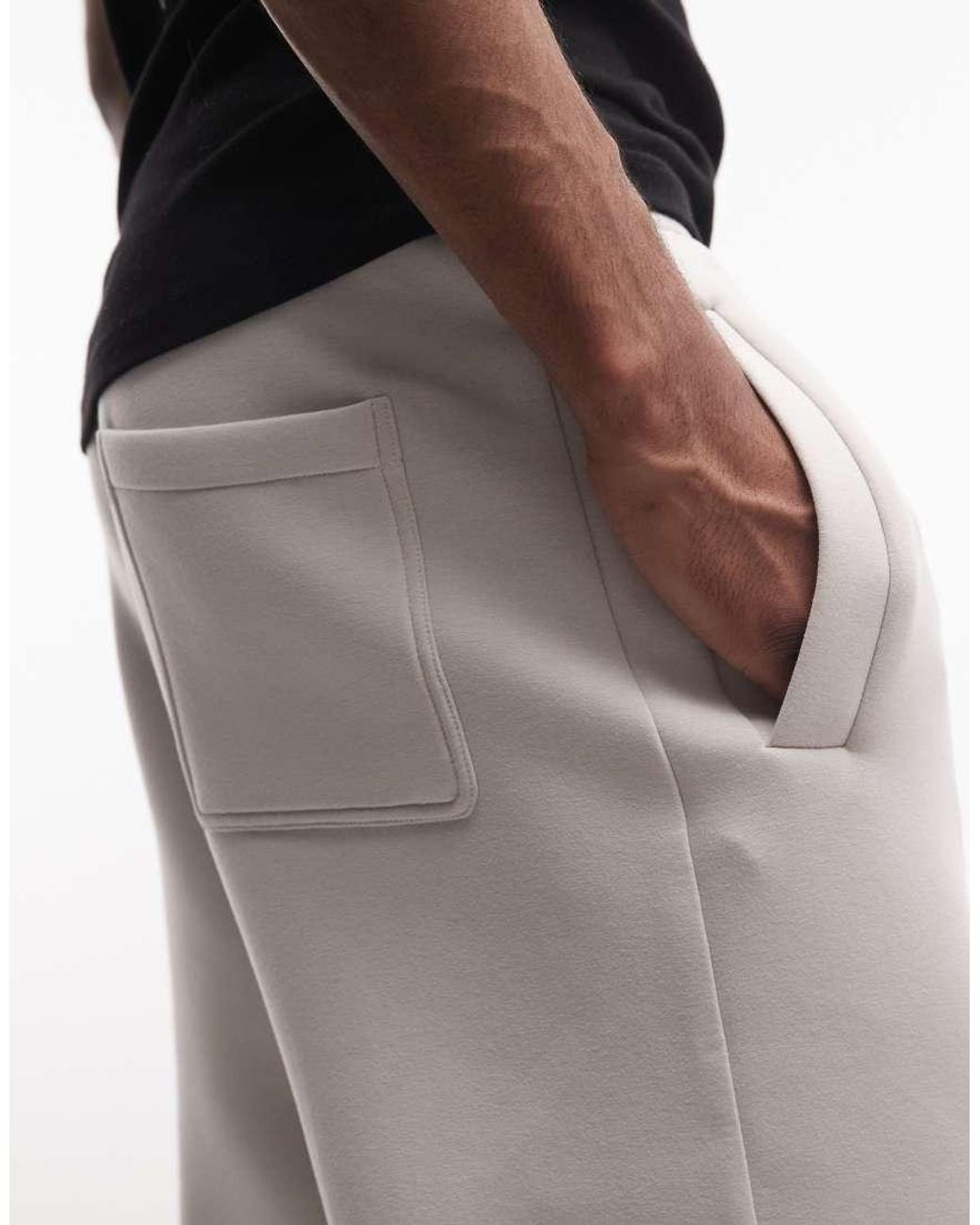 Weekday White Scuba-style Fabric Wide Leg Trackies for men