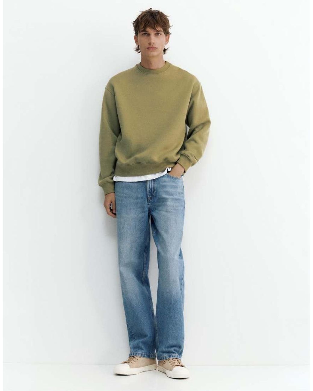 Pull&Bear Green Relaxed Fit Sweatshirt for men