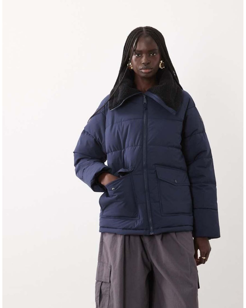 Regatta Blue Fleece‑Lined Kayana Quilted Jacket